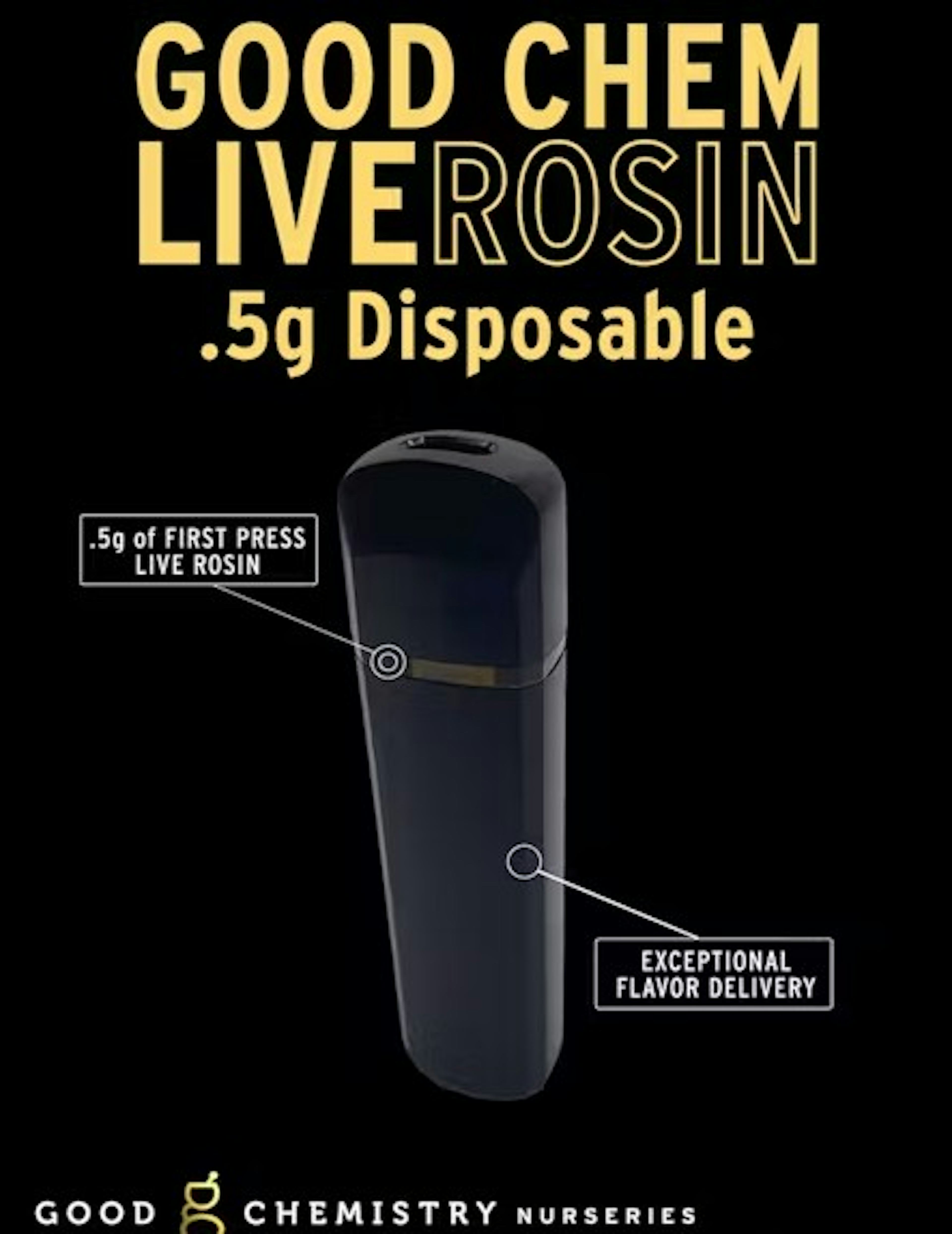 Sour Amnesia (S) | Good Chemistry | 0.5g Disposable Live Rosin Cartridge