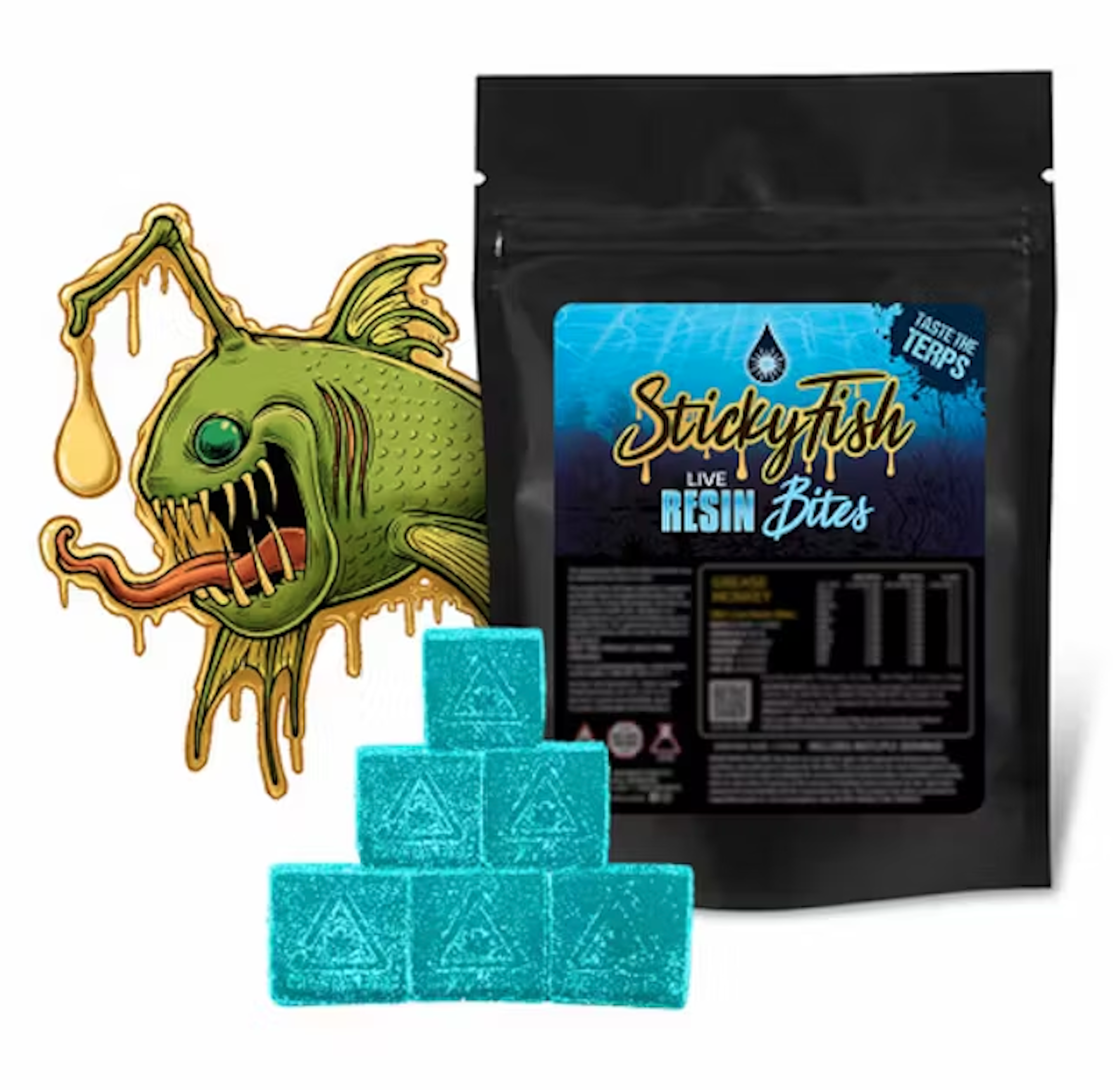 Pina Colada  | Sticky Fish Live Resin Bites | Gummies | 100 MG - 100mg