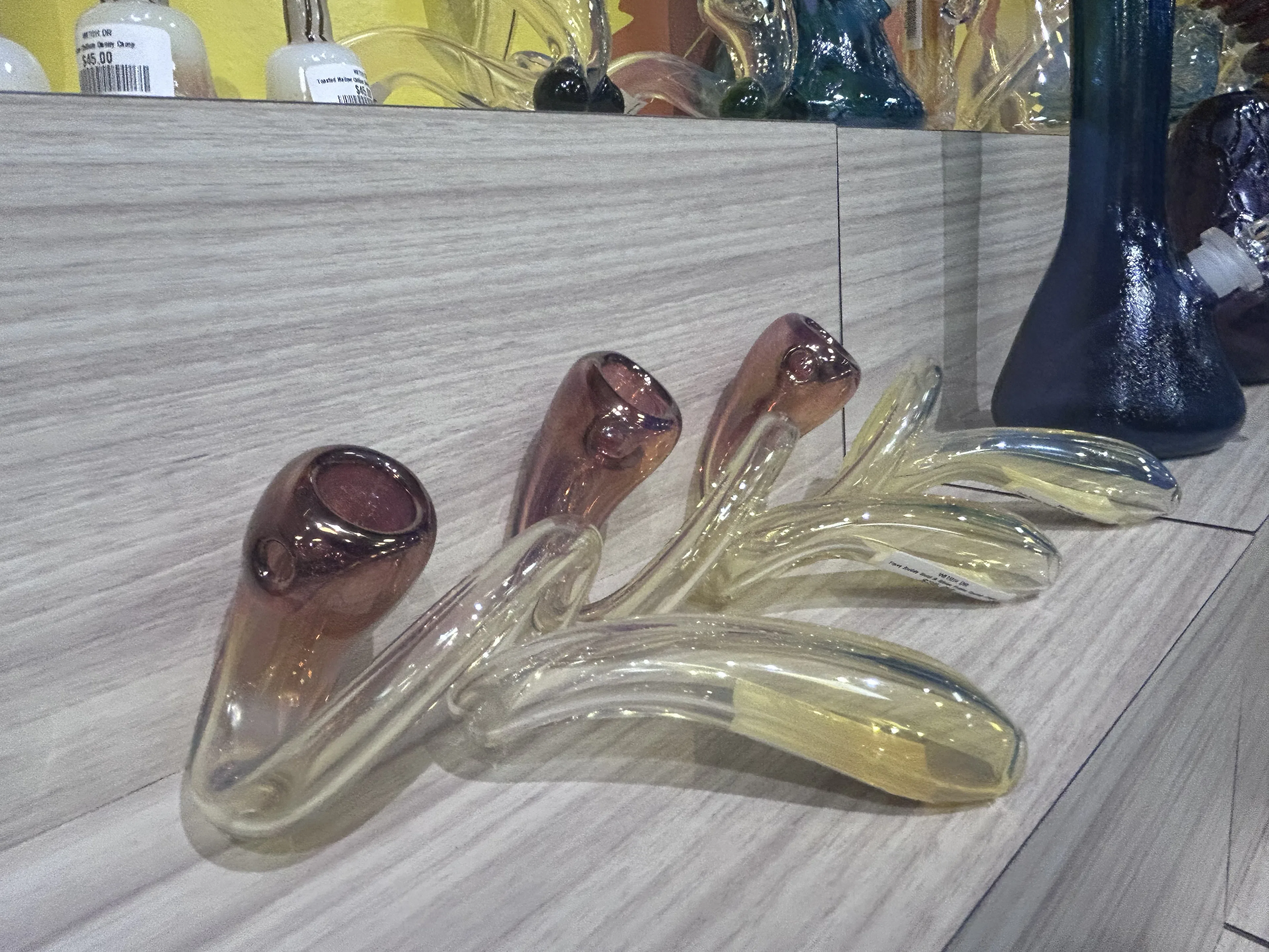 Gold & Silver Fume Curley Pipe