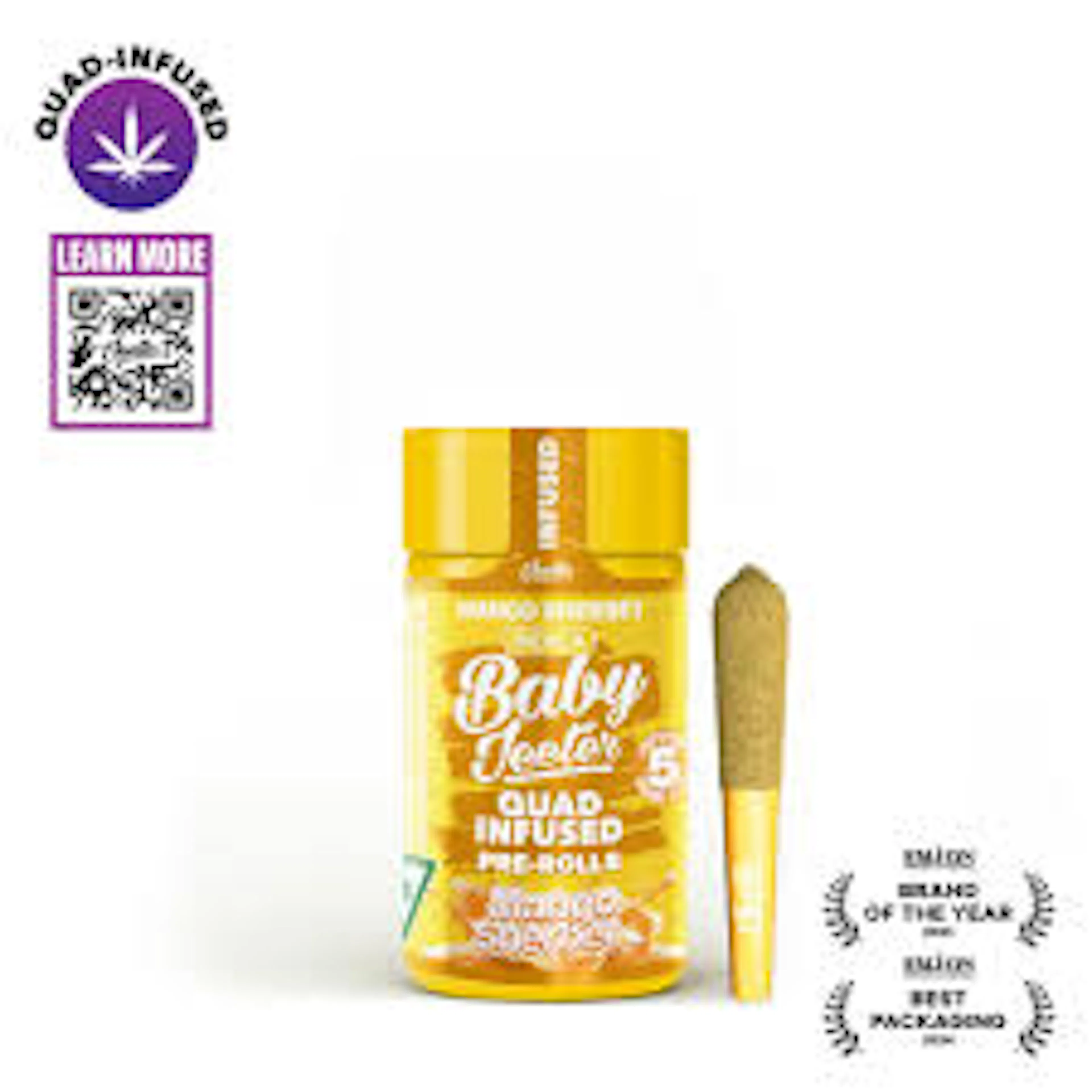 Mango Sherbert (I) | Baby Jeeter | 2.5g 5pk Infused Pre-Rolls