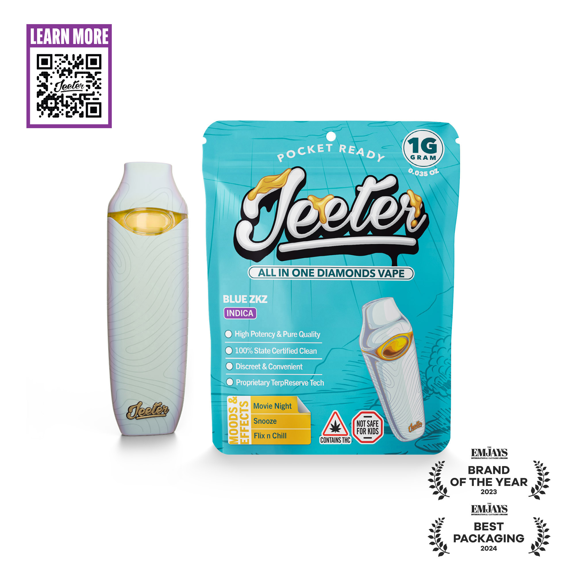 Blue ZKZ (I) | Jeeter | 1g Disposable Liquid Diamond Cartridge
