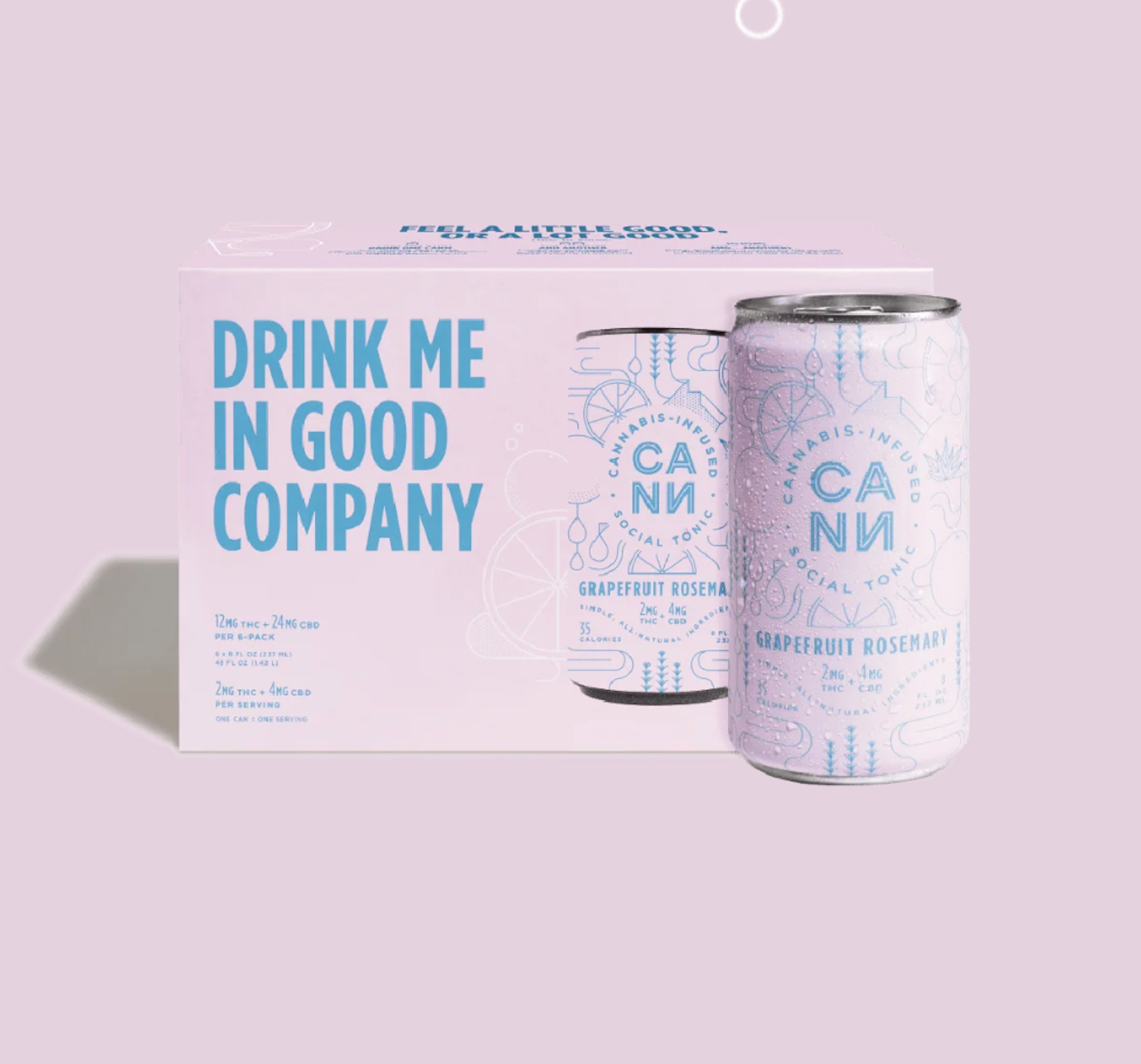 HiBoy Grapefruit Rosemary (H) | Coastal Cultivar | 5mg 4pk Tonic - 18.5mg