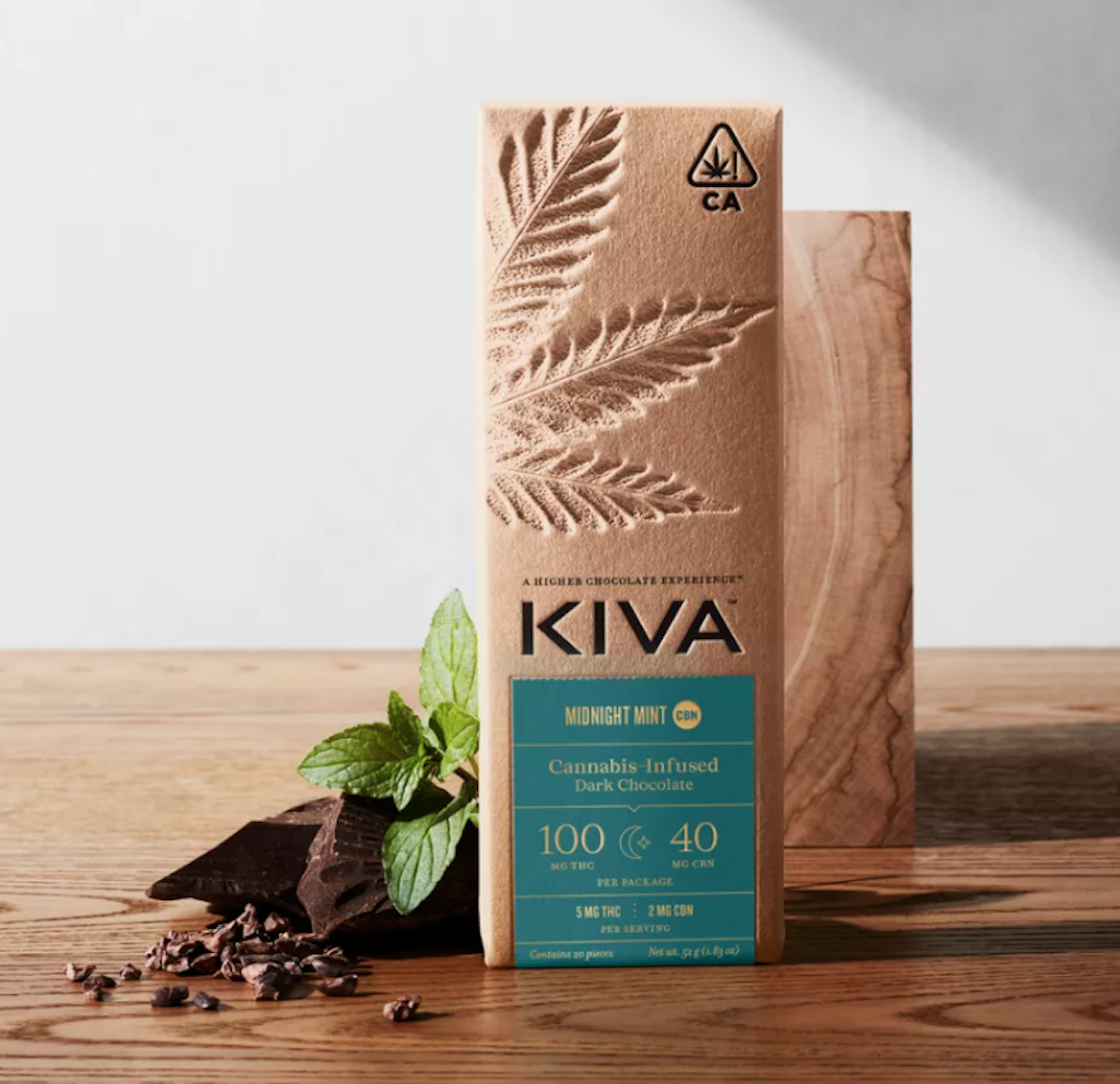 Midnight Mint Dark (5:2 THC:CBN) | Kiva | 100mg Chocolate Bar - 100mg