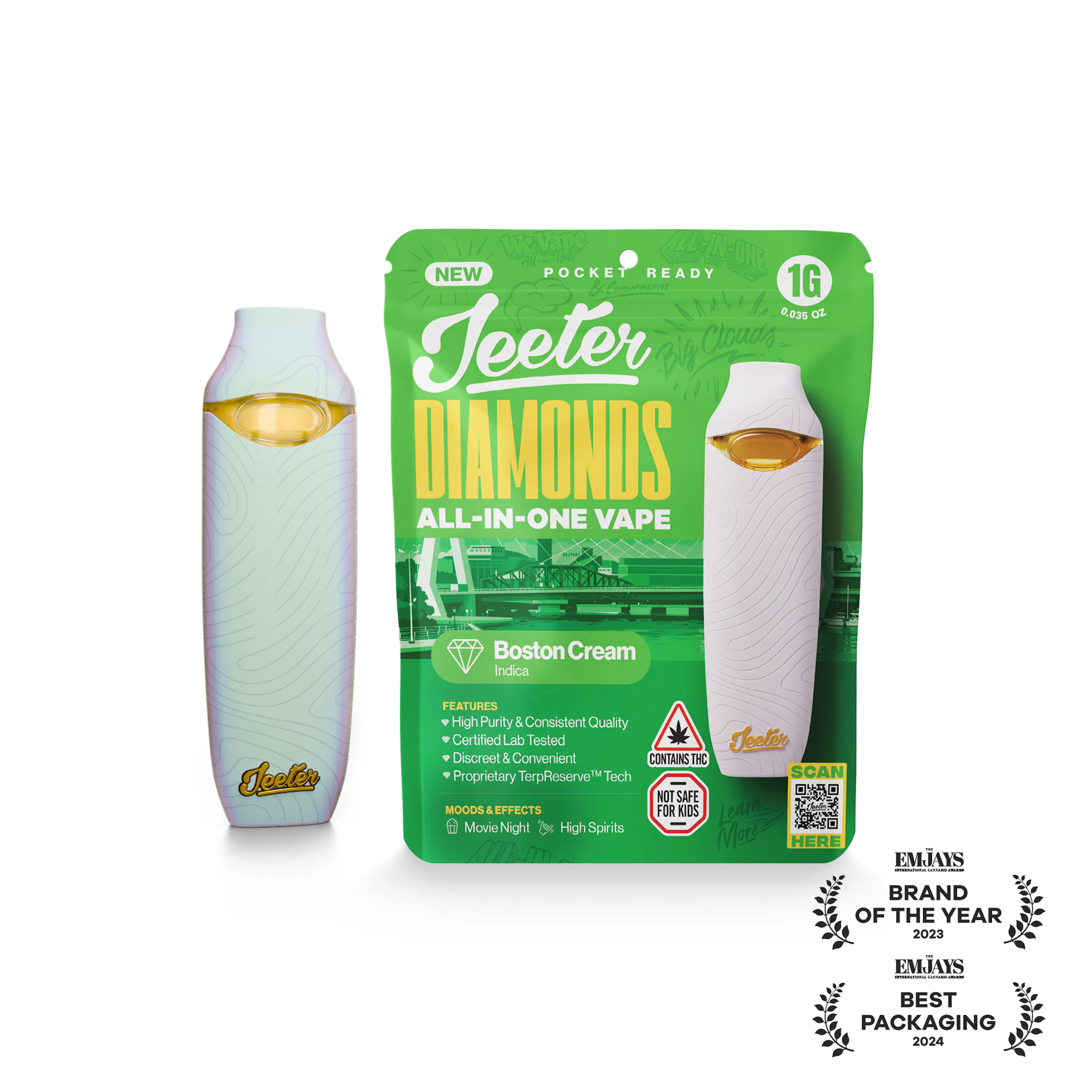 Limited Edition - Jeeter Concentrates - AIO Liquid Diamond 1G Vape Cartridge Boston Cream