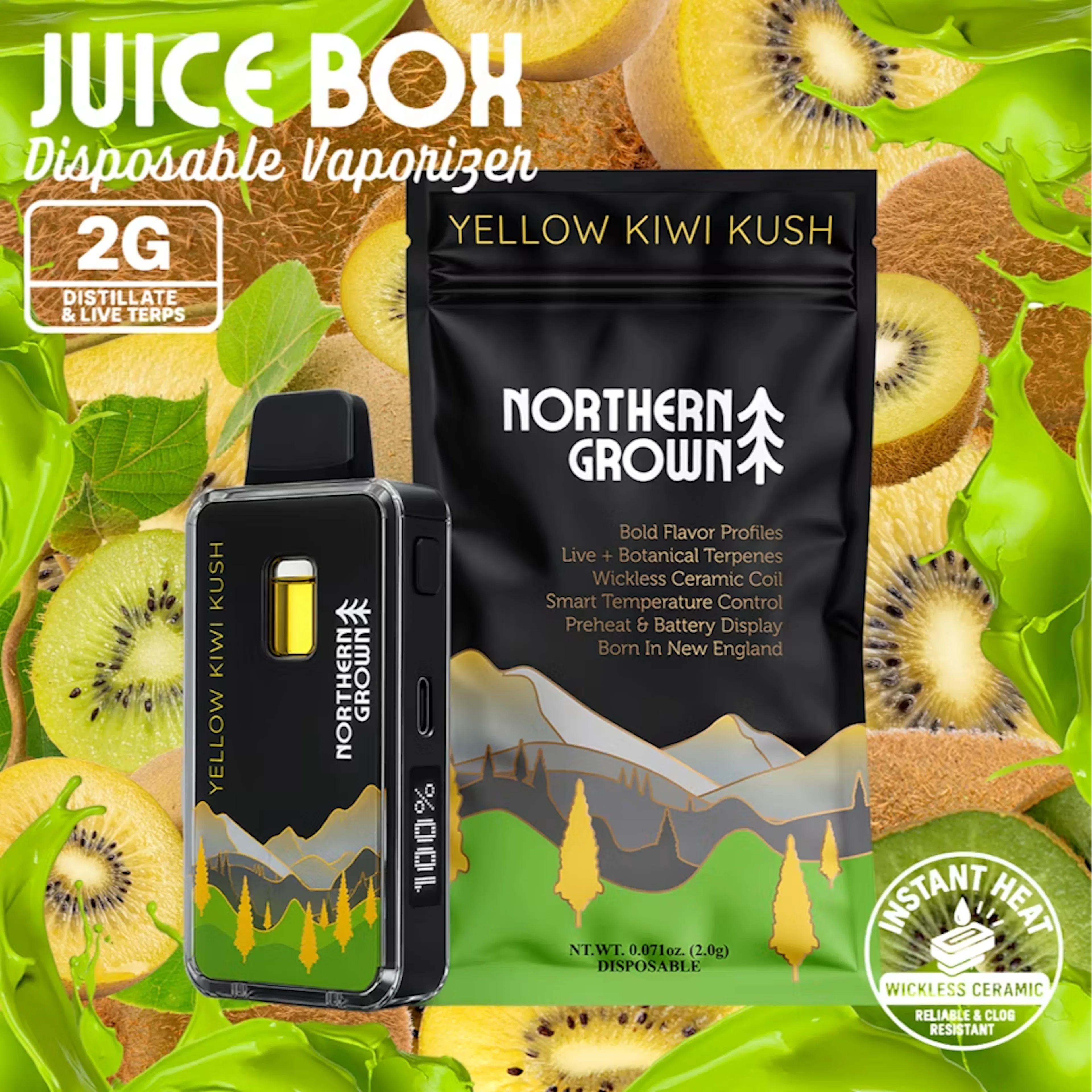 Yellow Kiwi Kush (I) | Juice Box | 2g Disposable Cartridge