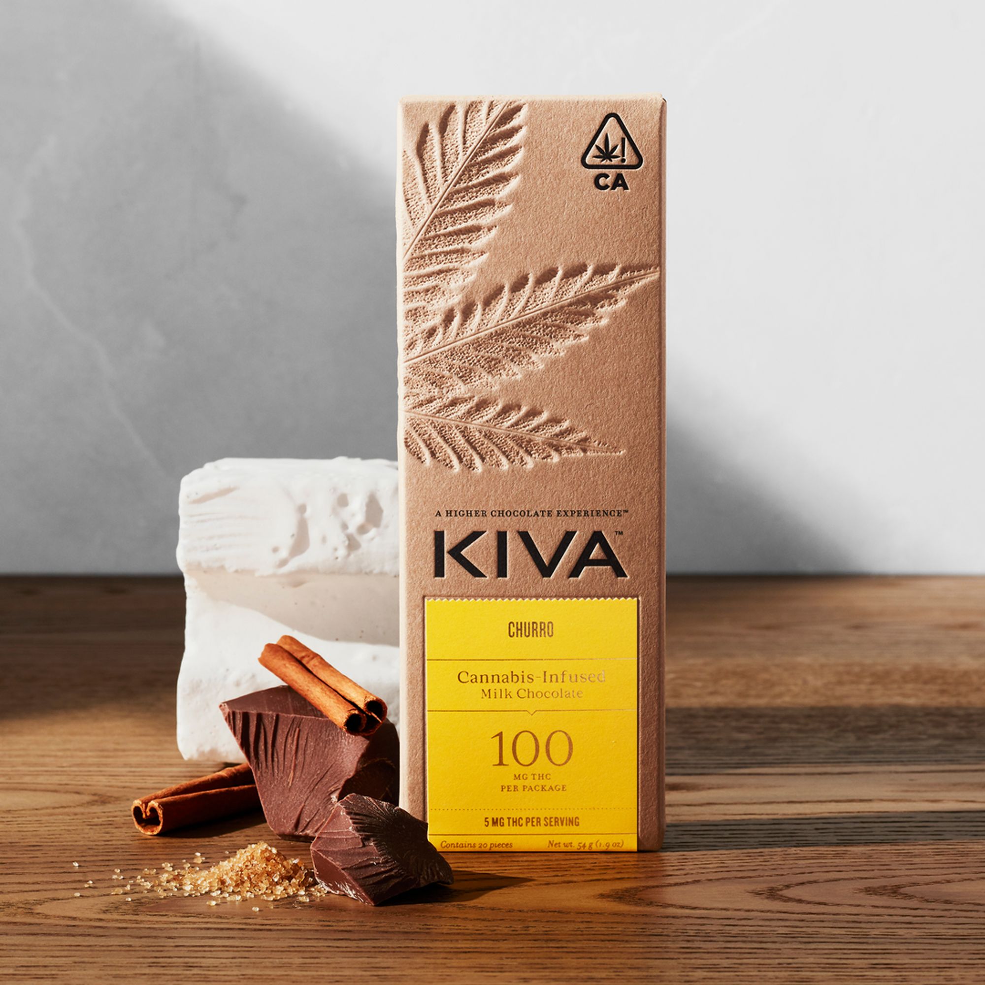 Churro Milk Chocolate (H) | Kiva | 100mg 20pk Bar | Edibles | Kiva ...