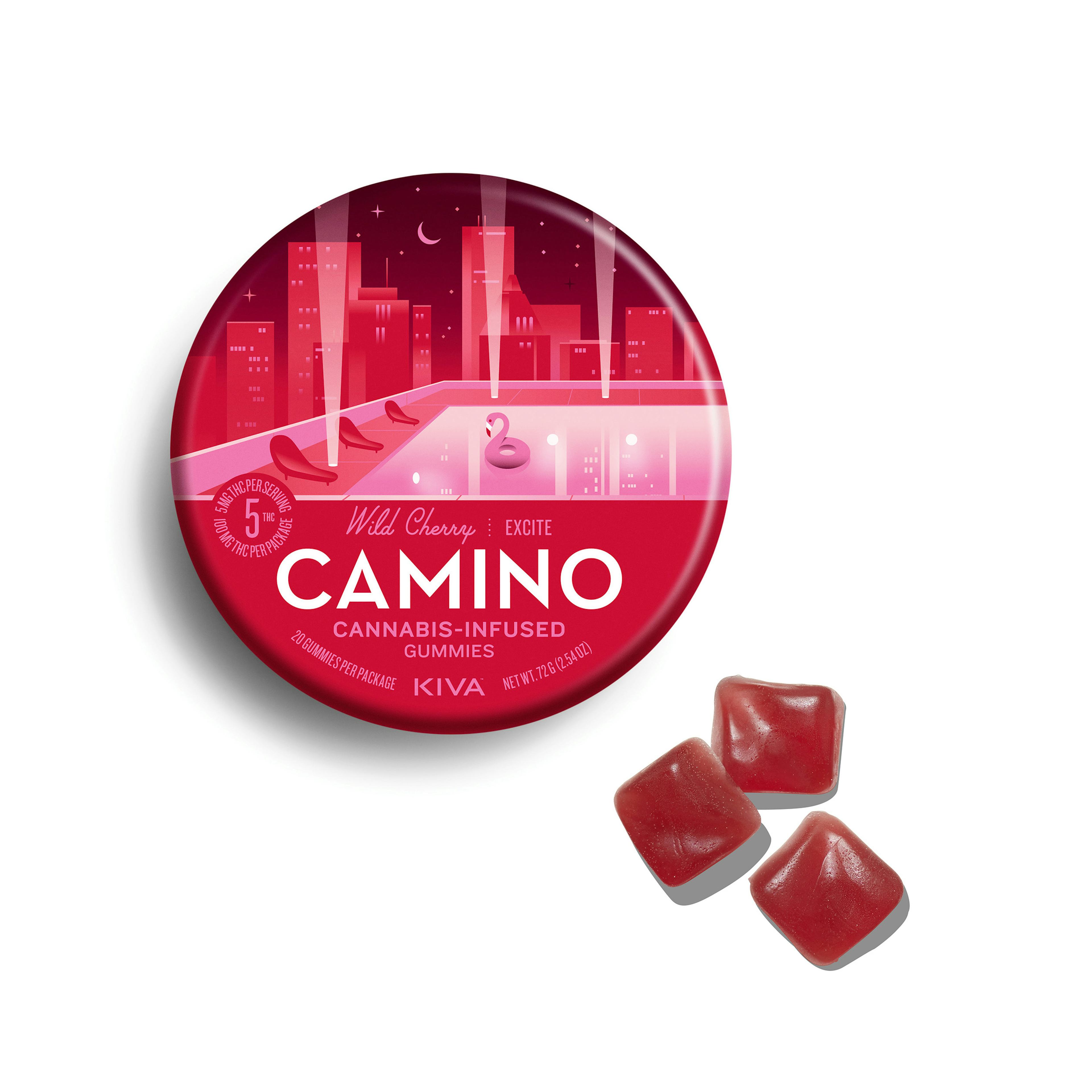 Camino Wild Cherry (H) | Kiva | 5mg 20pk Gummies - 106.56mg