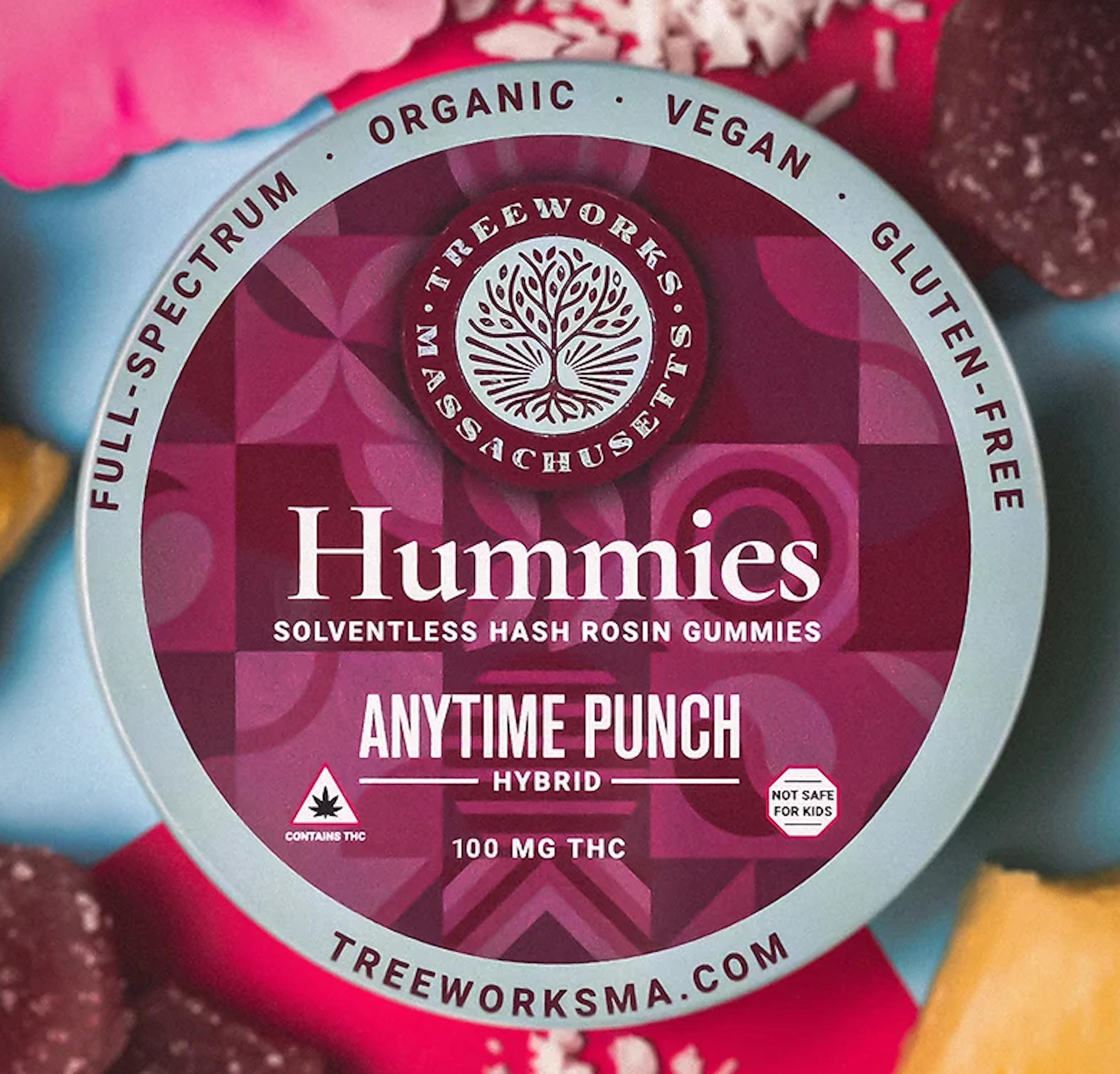 Anytime Punch Hummies (H) | Treeworks | 10pk 5mg Gummy  - 40.99mg