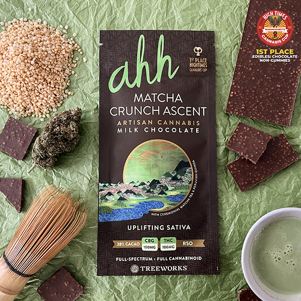 Matcha Crunch Ascent Milk Chocolate 1:1 CBG:THC (S) | Ahh Moments | 100 mg CBG: 100 mg THC