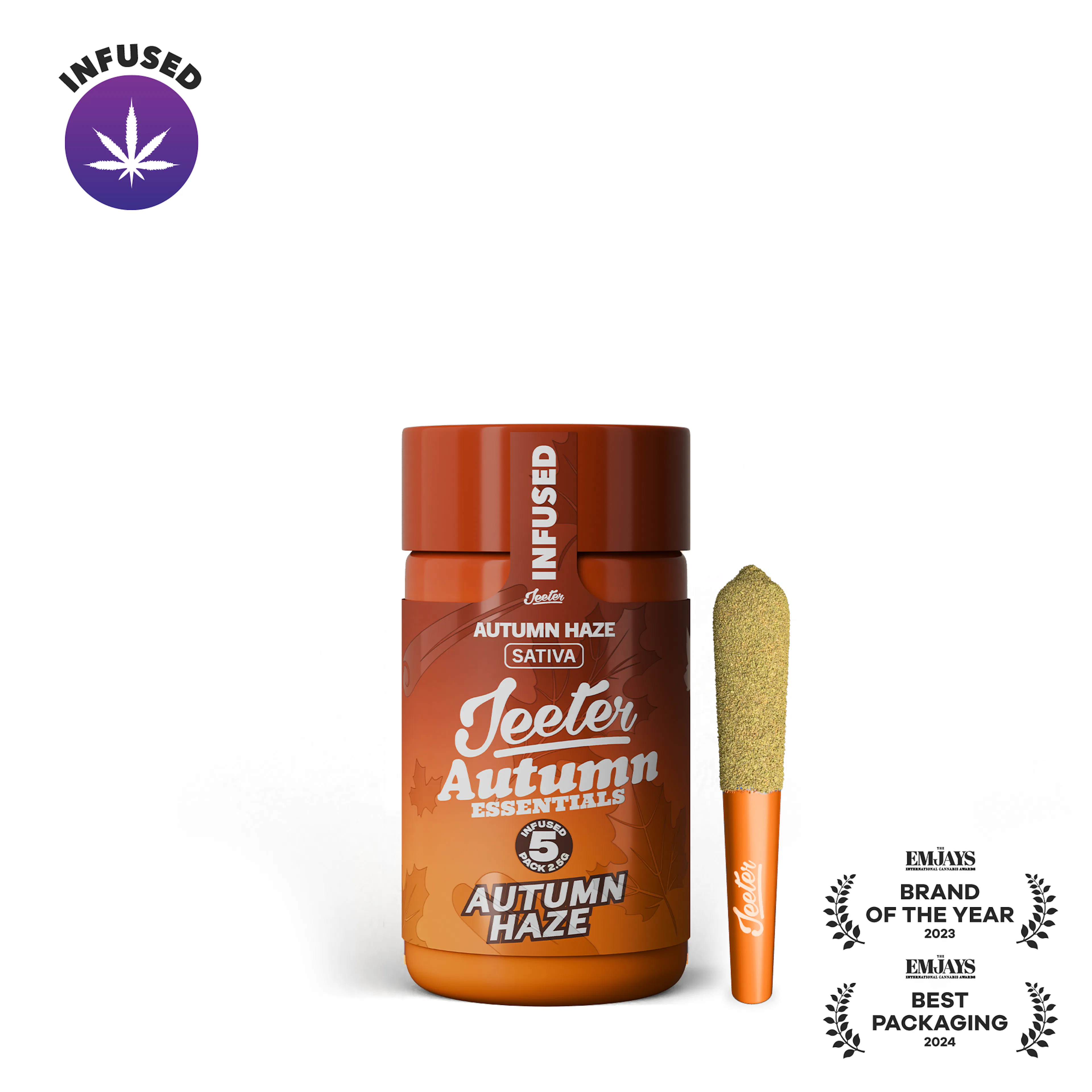 *Autumn Essentials* Autumn Haze (S) | Baby Jeeter | 2.5g 5pk Infused Pre-Rolls