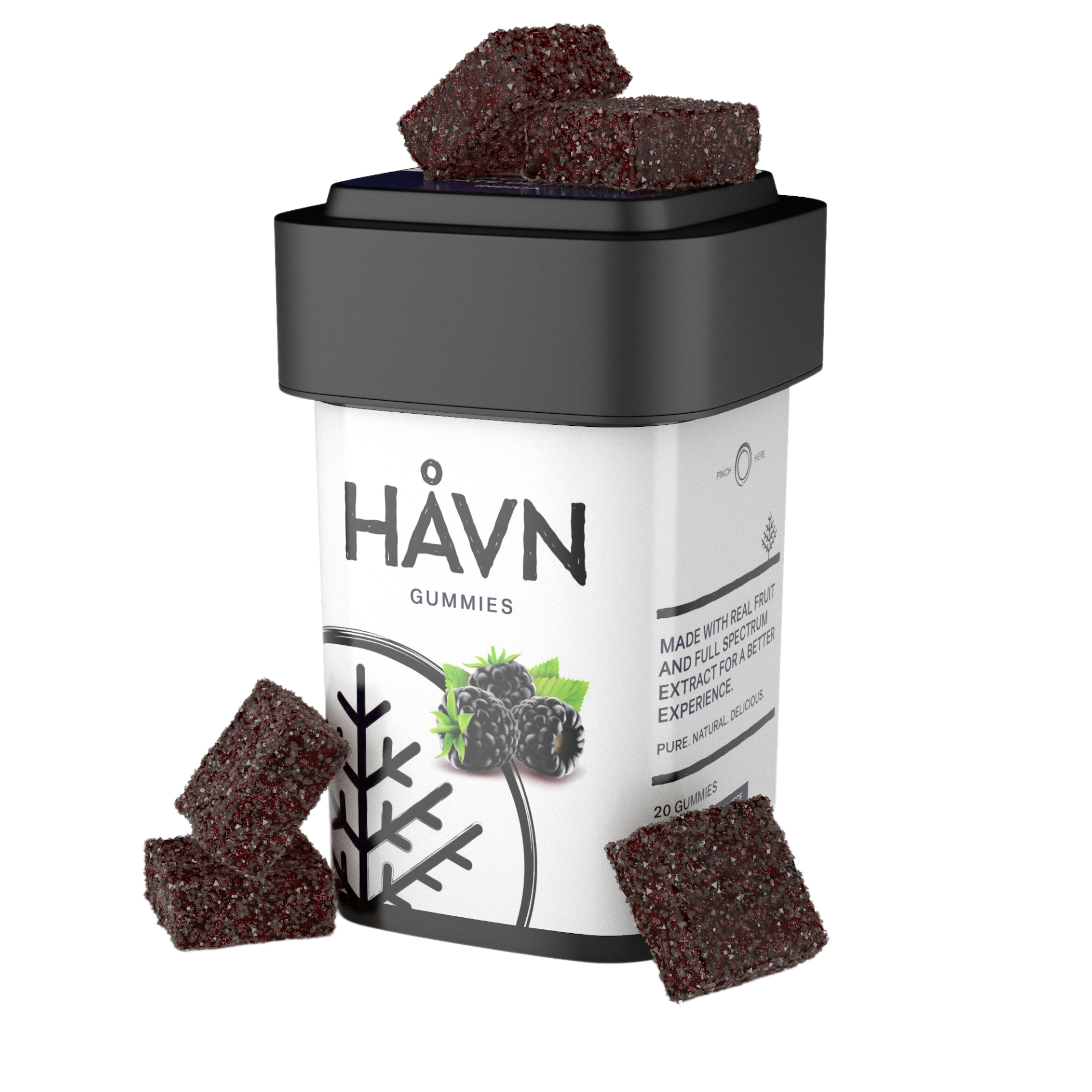 Blackberry 2:1 THC:CBN | HAVN | 100mg 20pk Gummies