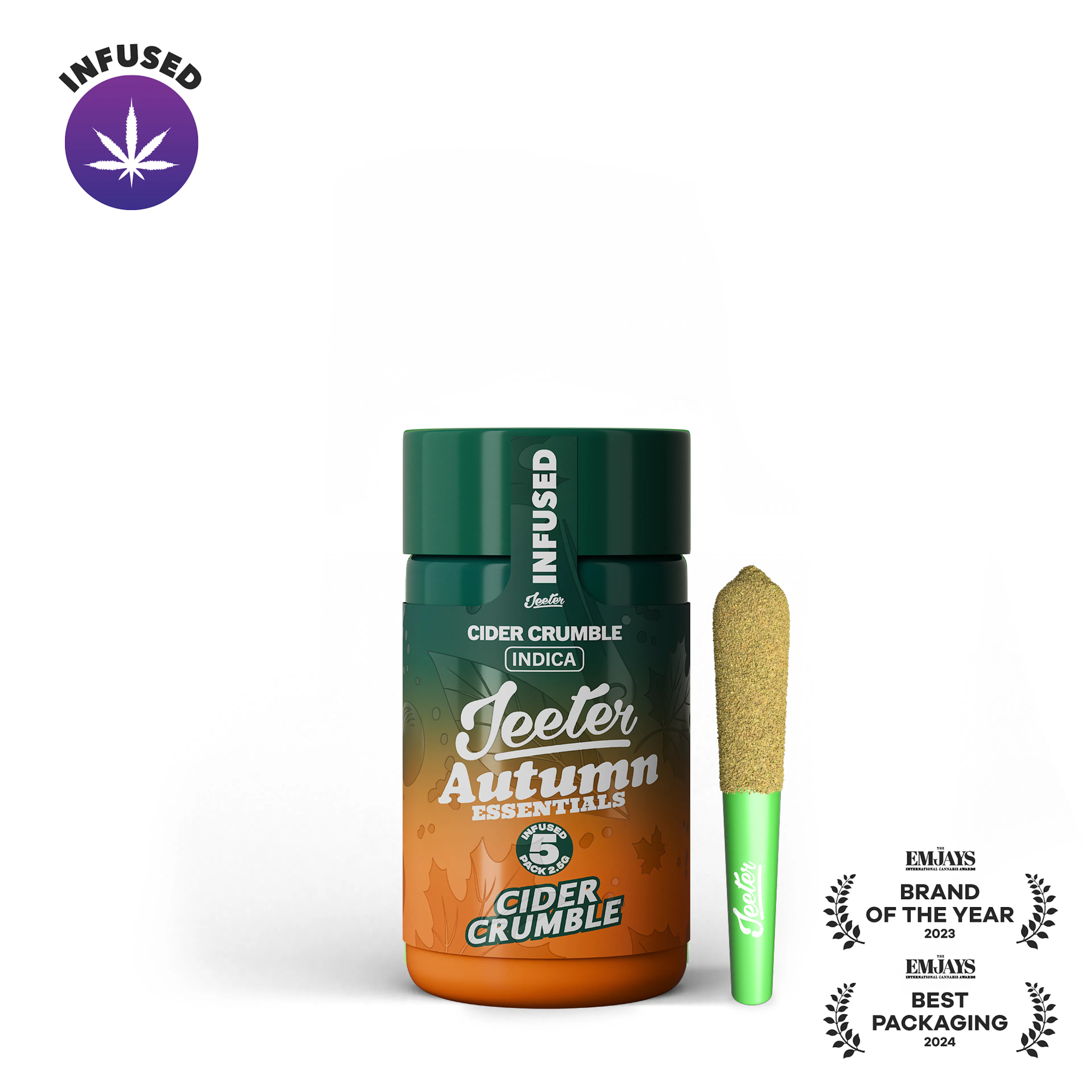 *Autumn Essentials* Cider Crumble (I) | Baby Jeeter | 2.5g 5pk Infused Pre-Rolls
