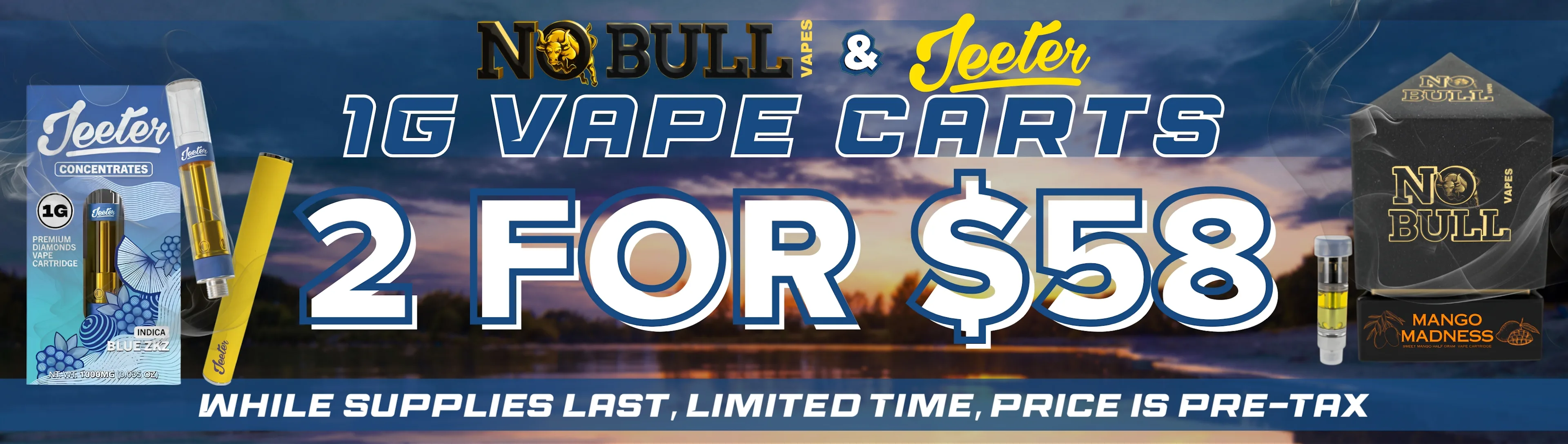 No bull and jeeter 1g carts