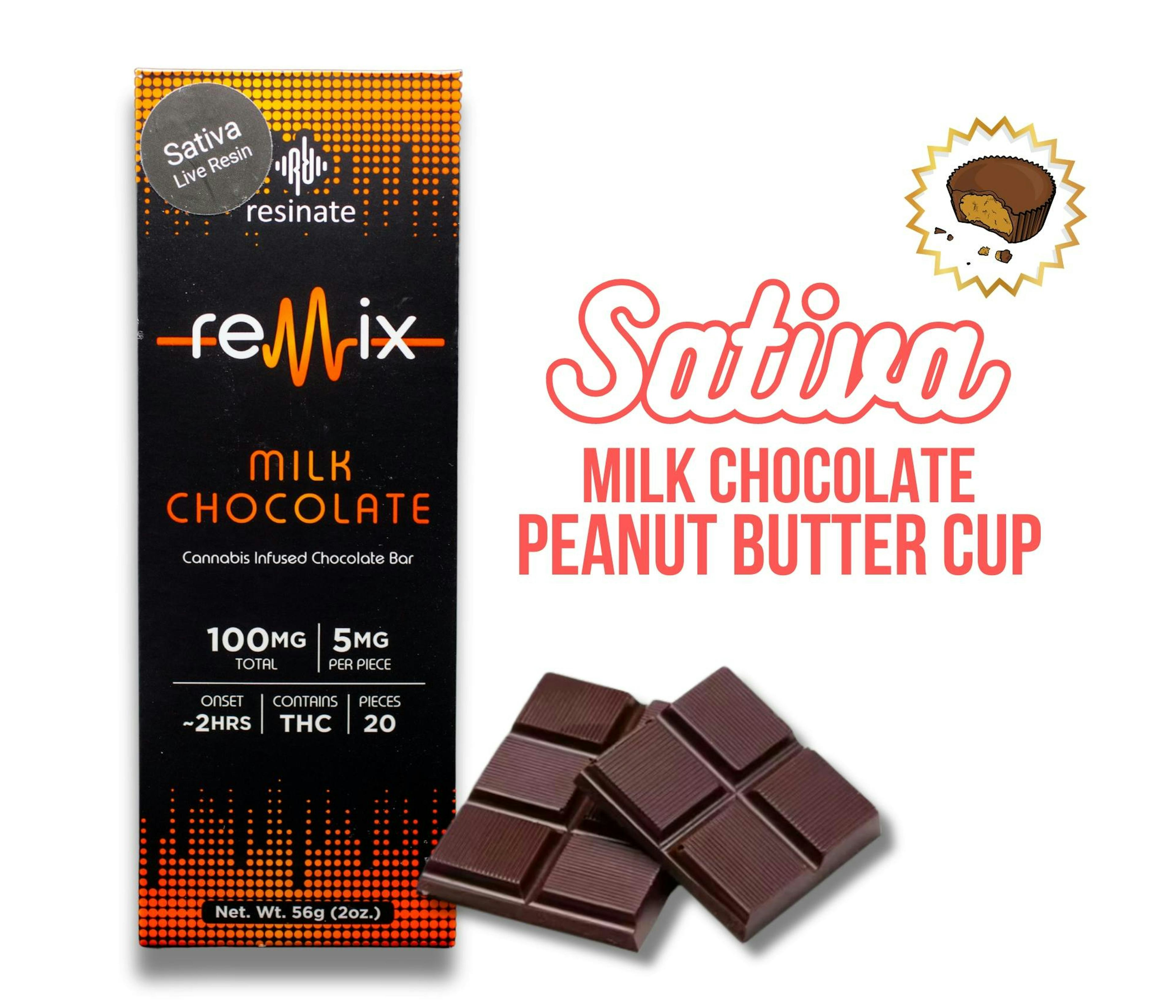 Peanut Butter Cup Milk Chocolate Bar (S) | Remix | 100mg