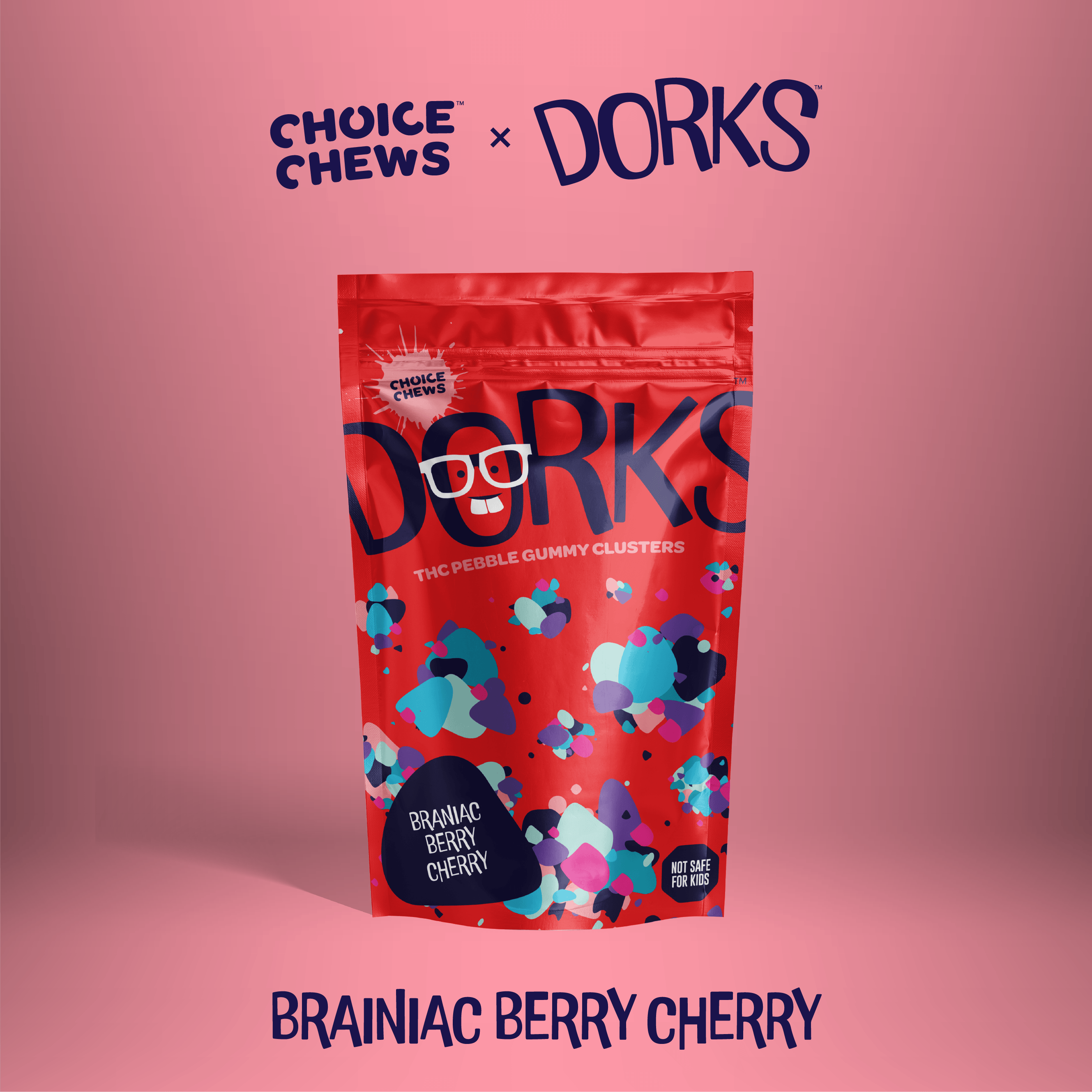 Brainiac Berry Cherry (I) | Dorks Choice Chews | 100mg 20pk Gummies