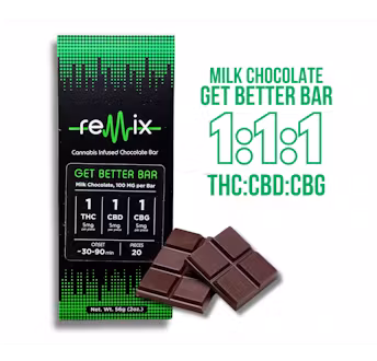 Get Better Milk Chocolate Bar 1:1:1 | Remix | 100mg