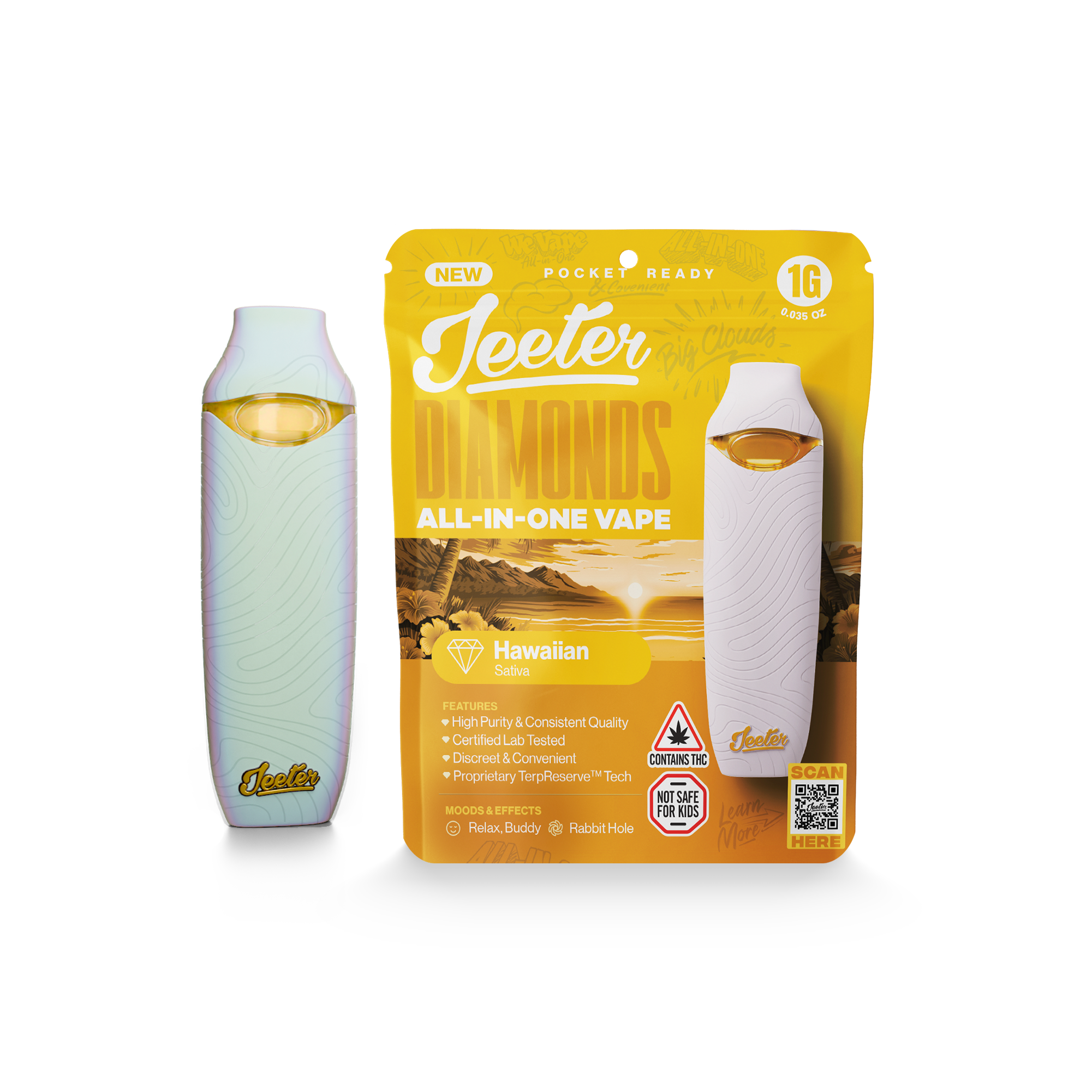 Hawaiian (S) | Jeeter | 1g Disposable Liquid Diamond Cartridge
