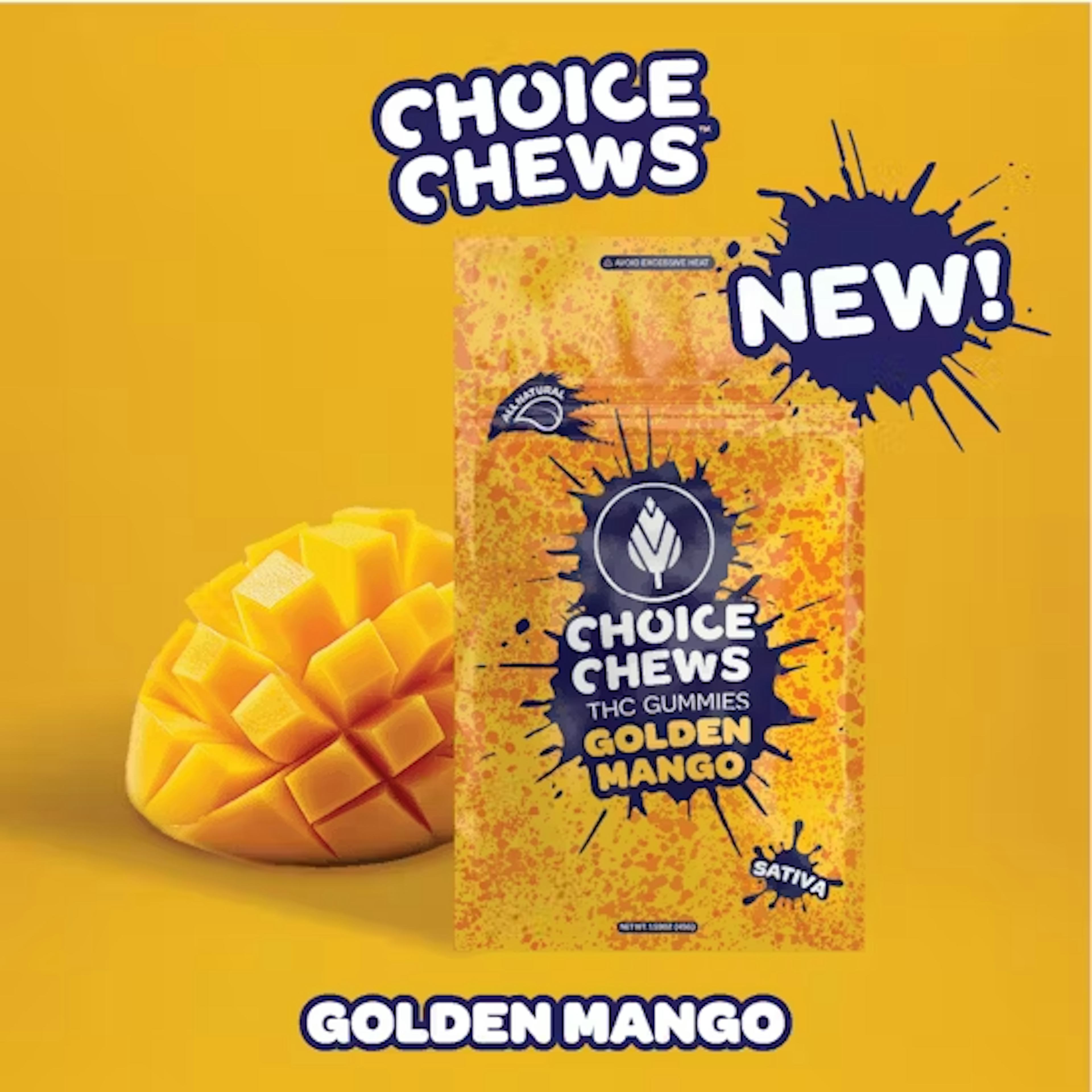 Golden Mango (S) | Choice Chews | 100mg 20pk Gummies