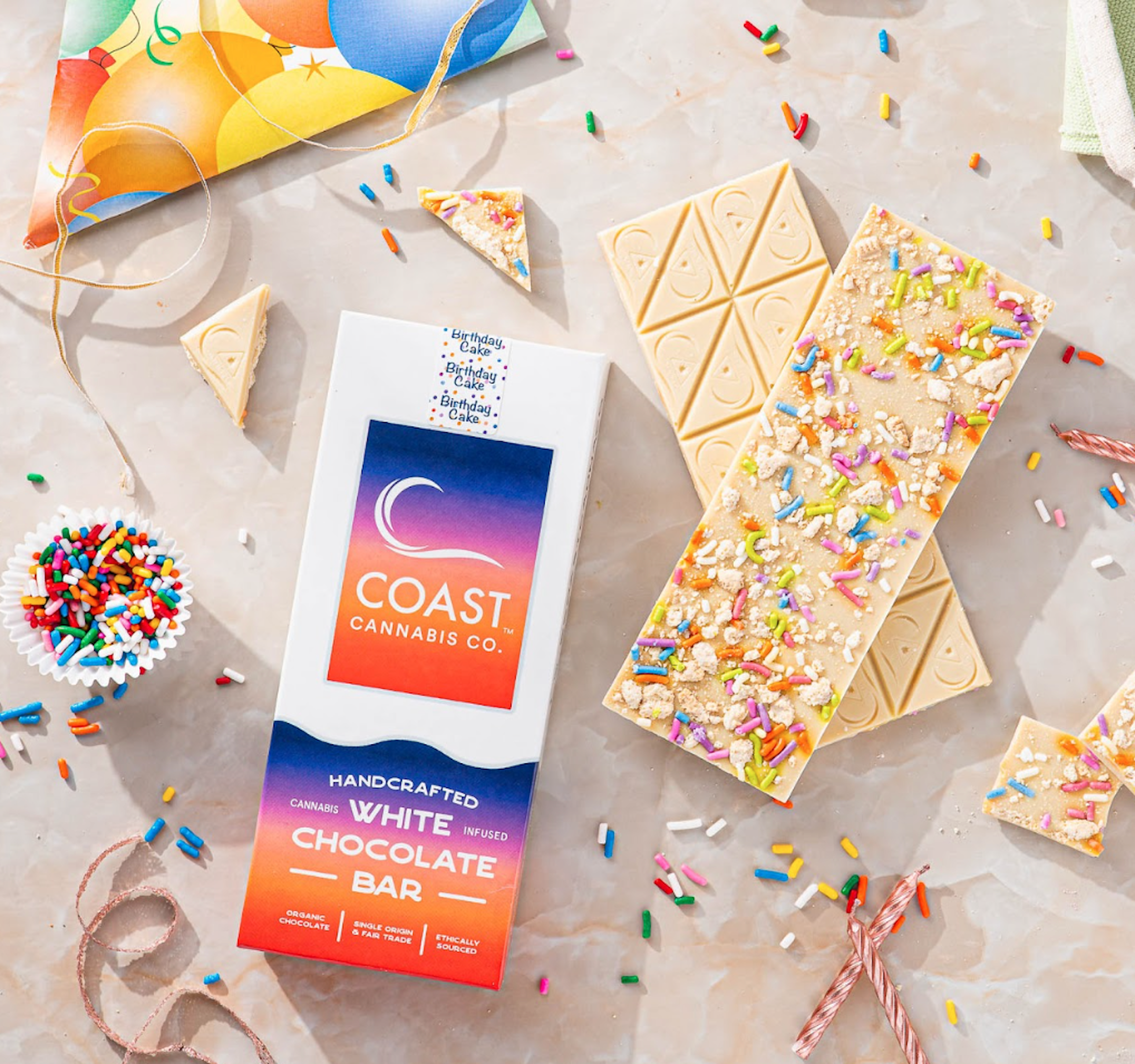 Birthday Cake White Chocolate | Coast | 100mg Bar - 100mg