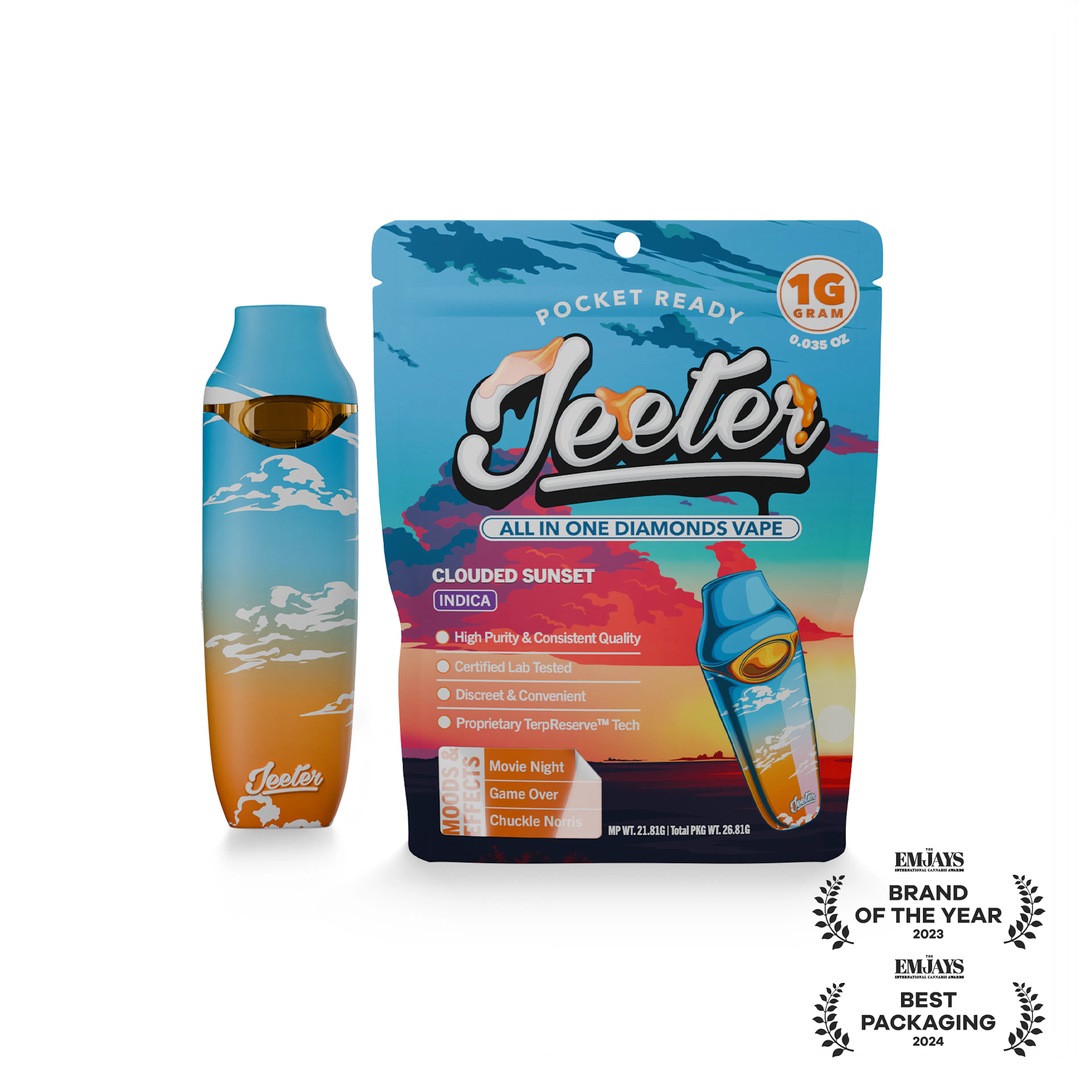 Clouded Sunset (I) | Jeeter | 1g Disposable Liquid Diamond Cartridge