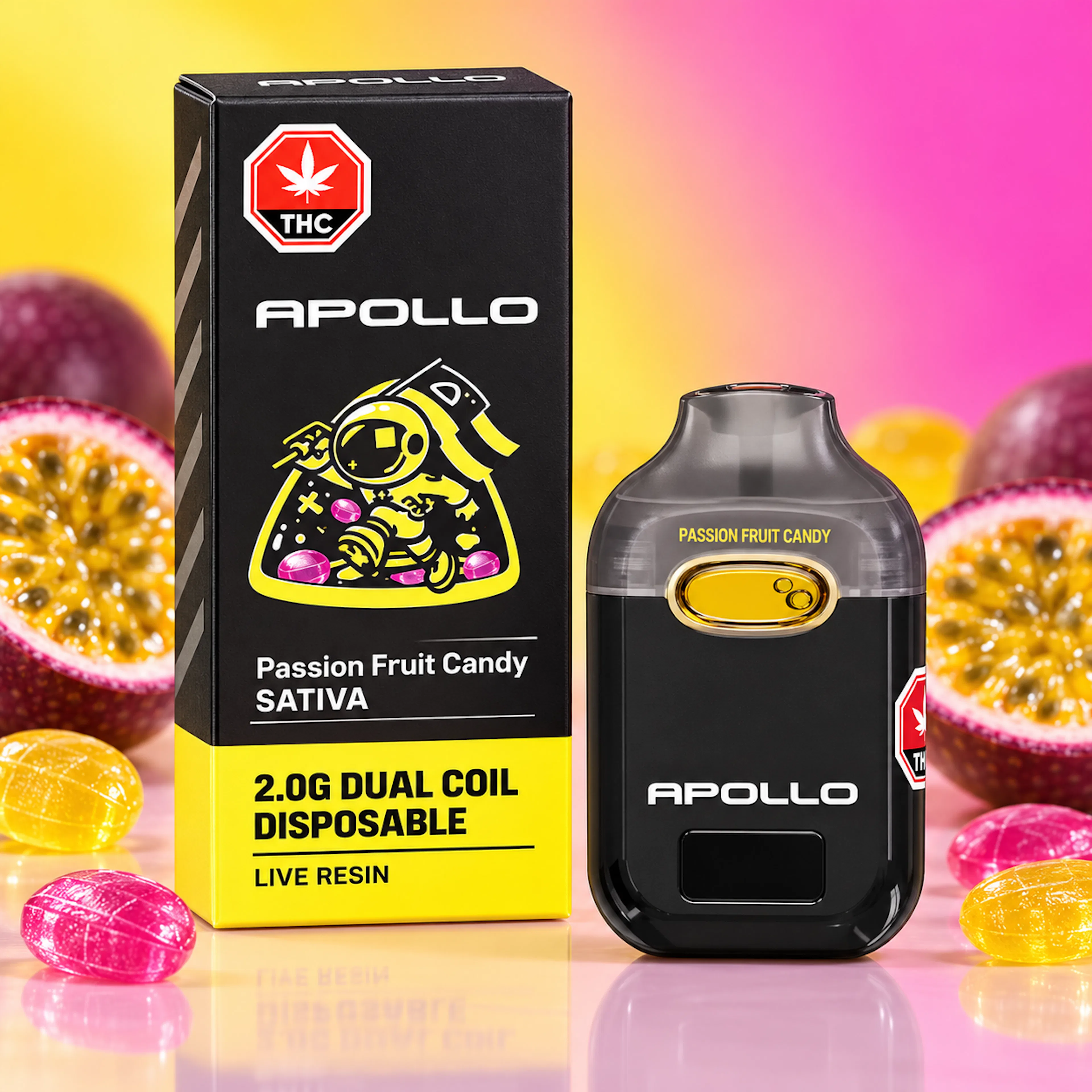 Passion Fruit Candy (S) | Apollo | 2g Live Resin Disposable Cartridge image (1/2)