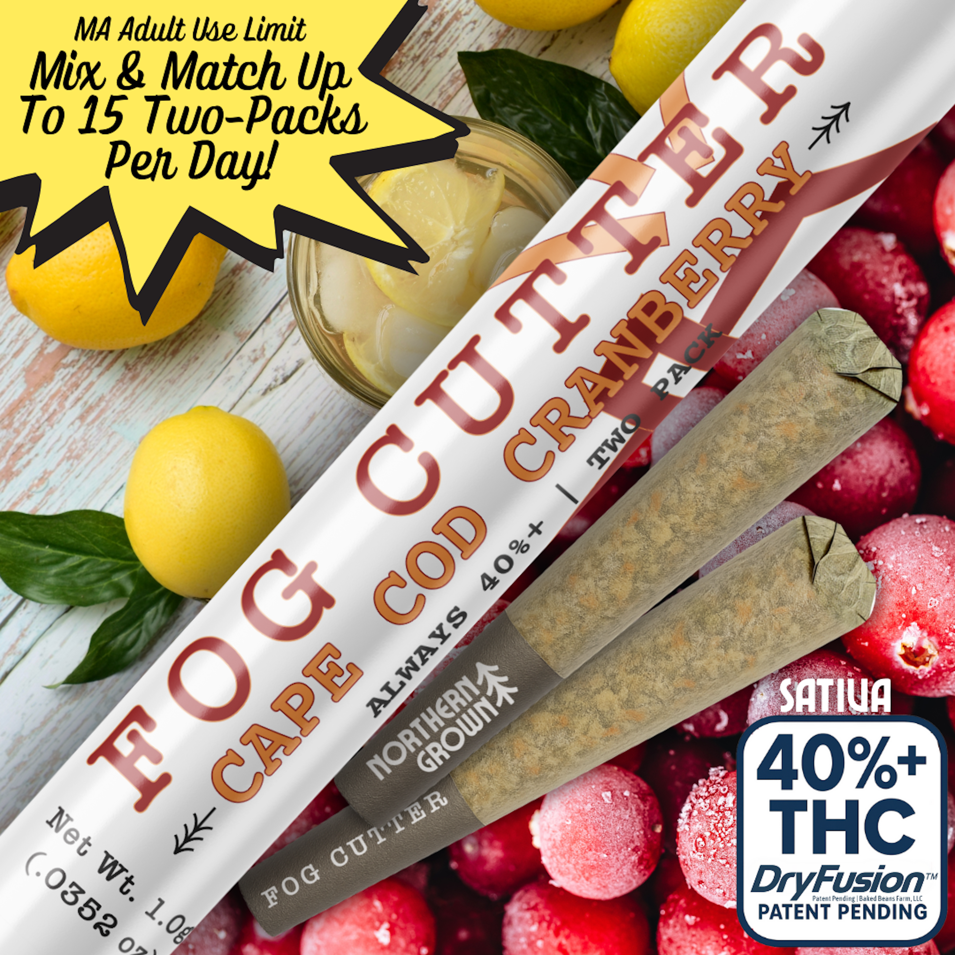 Cape Cod Cranberry (S) | Fog Cutter | 0.5g 2pk Infused Pre-Rolls