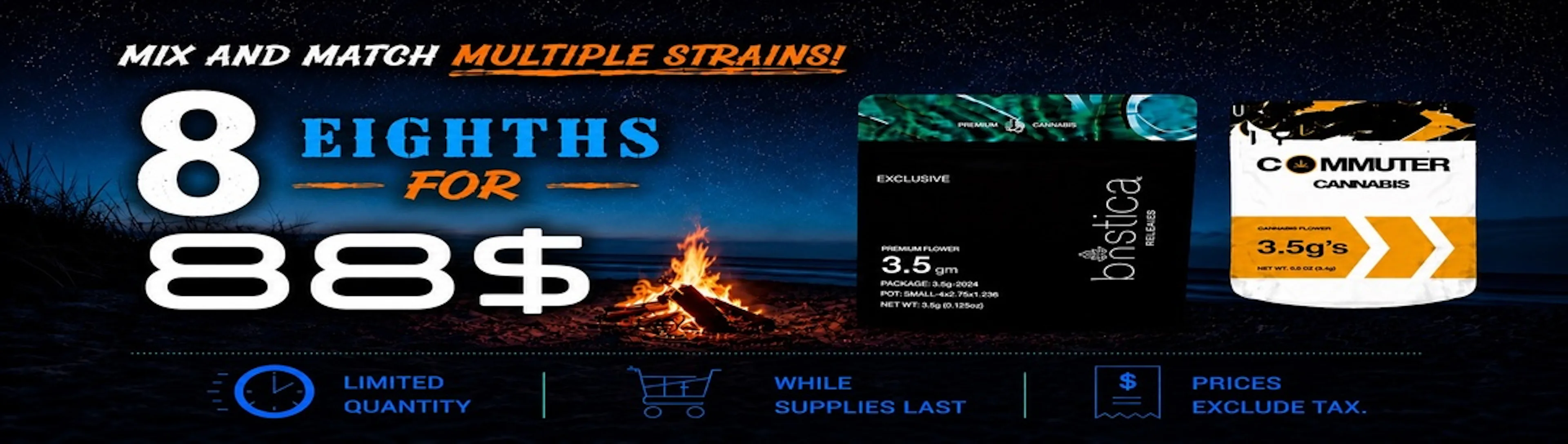 8 eighths for $88