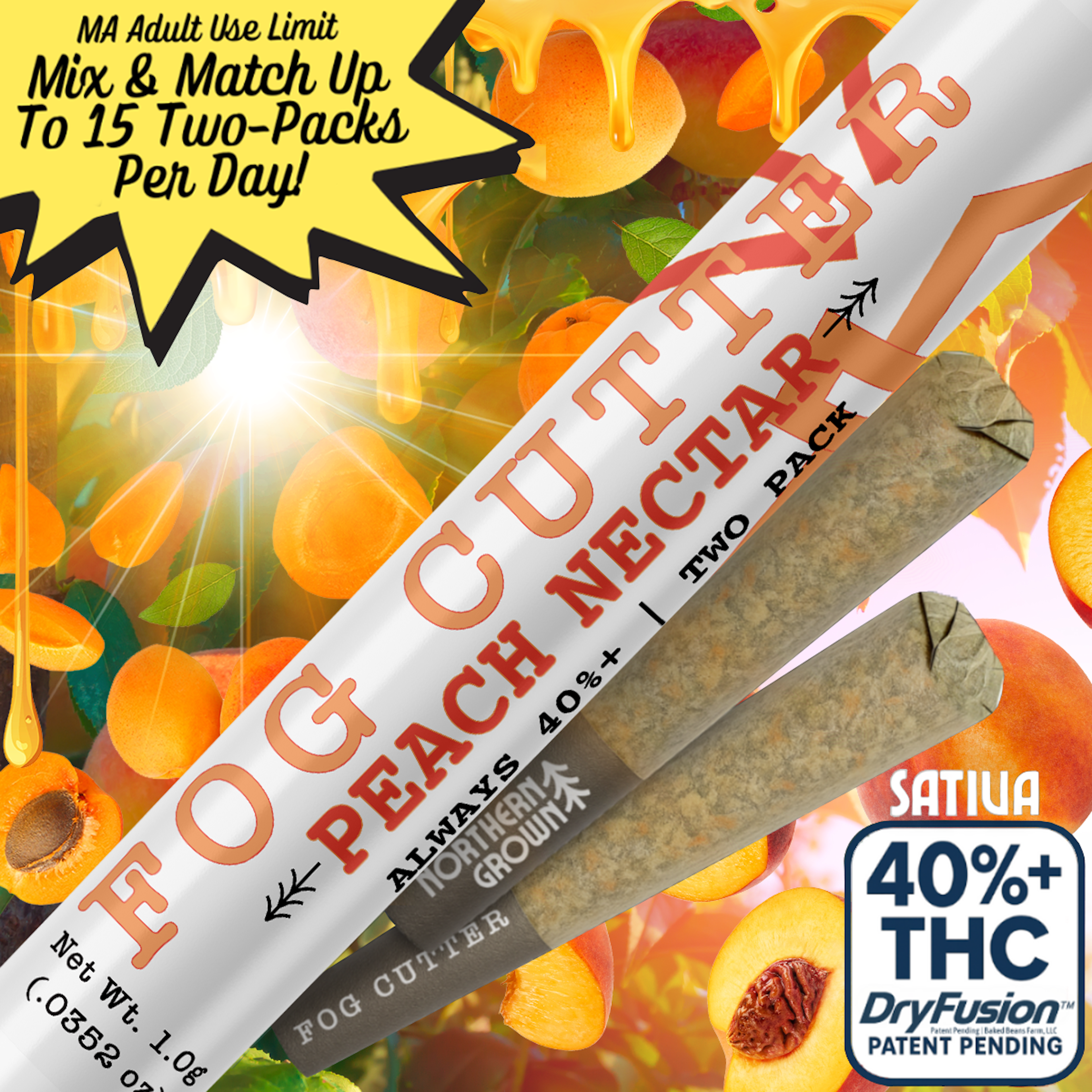 Peach Nectar (S) | Fog Cutter | 0.5g 2pk Infused Pre-Rolls