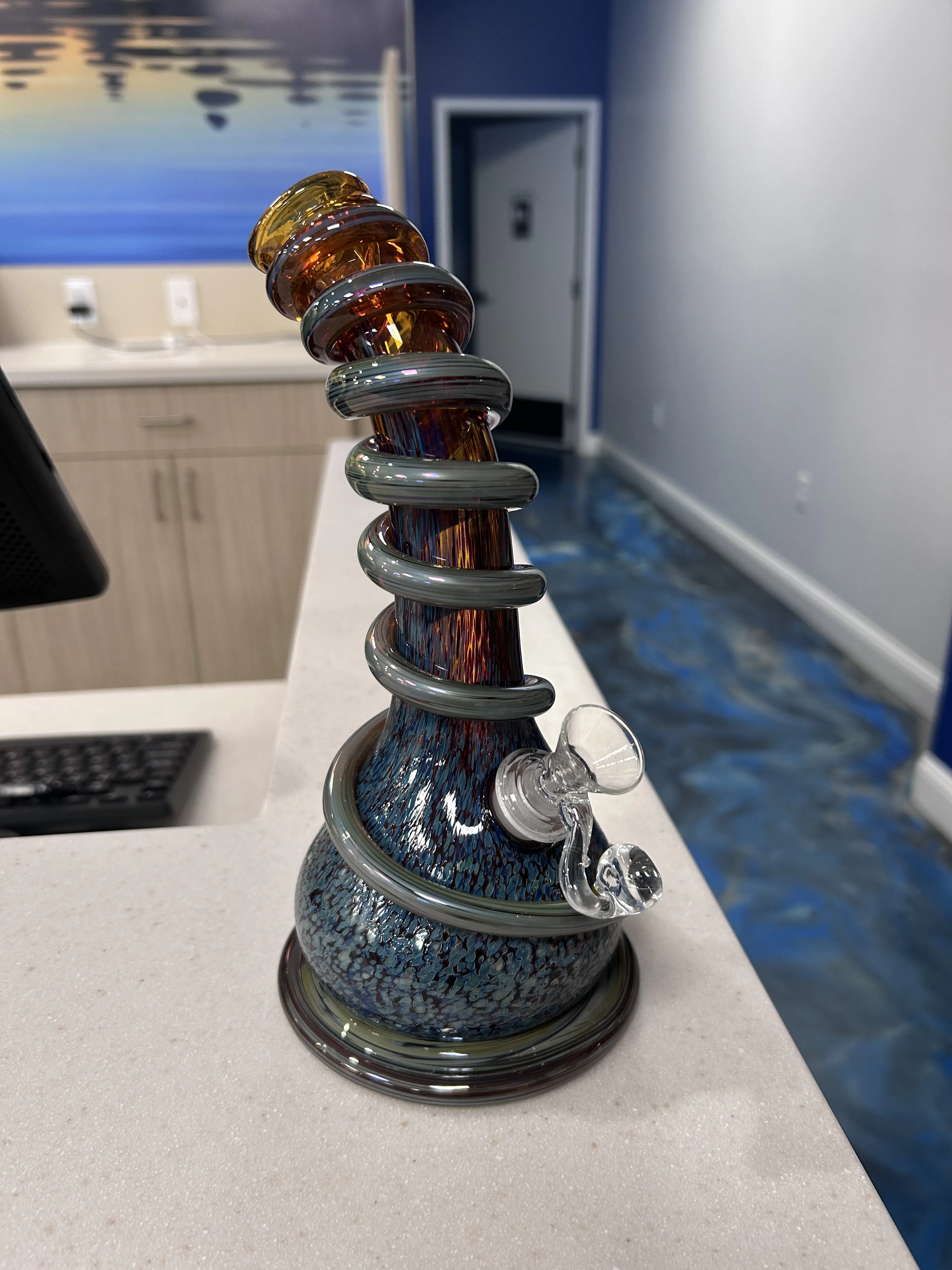 Small Soft Glass Color Wrap Handle Bong