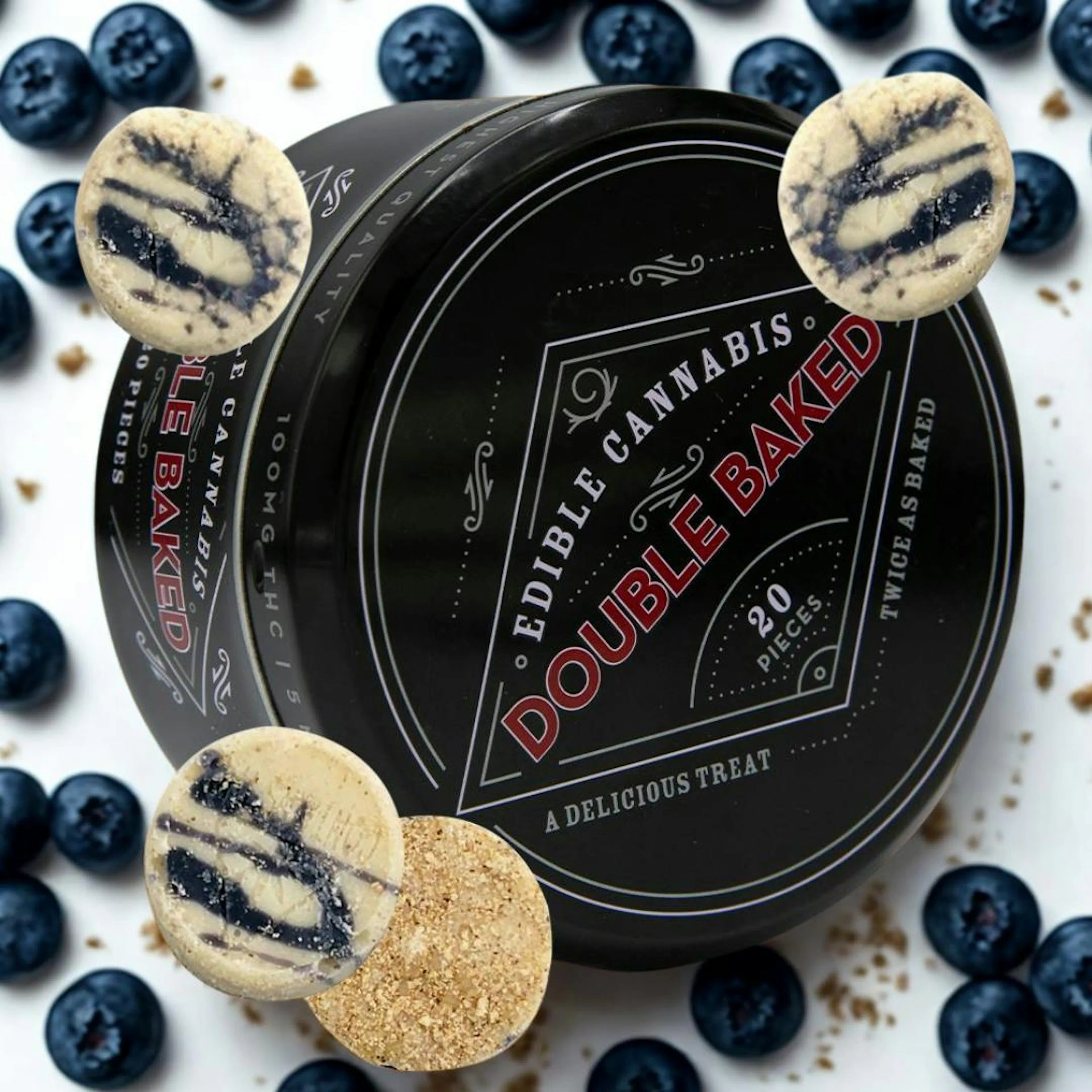 Blueberry Cinnamon Streusel (S) | Double Baked | 100mg 20pk Fast Acting RSO Chocolates