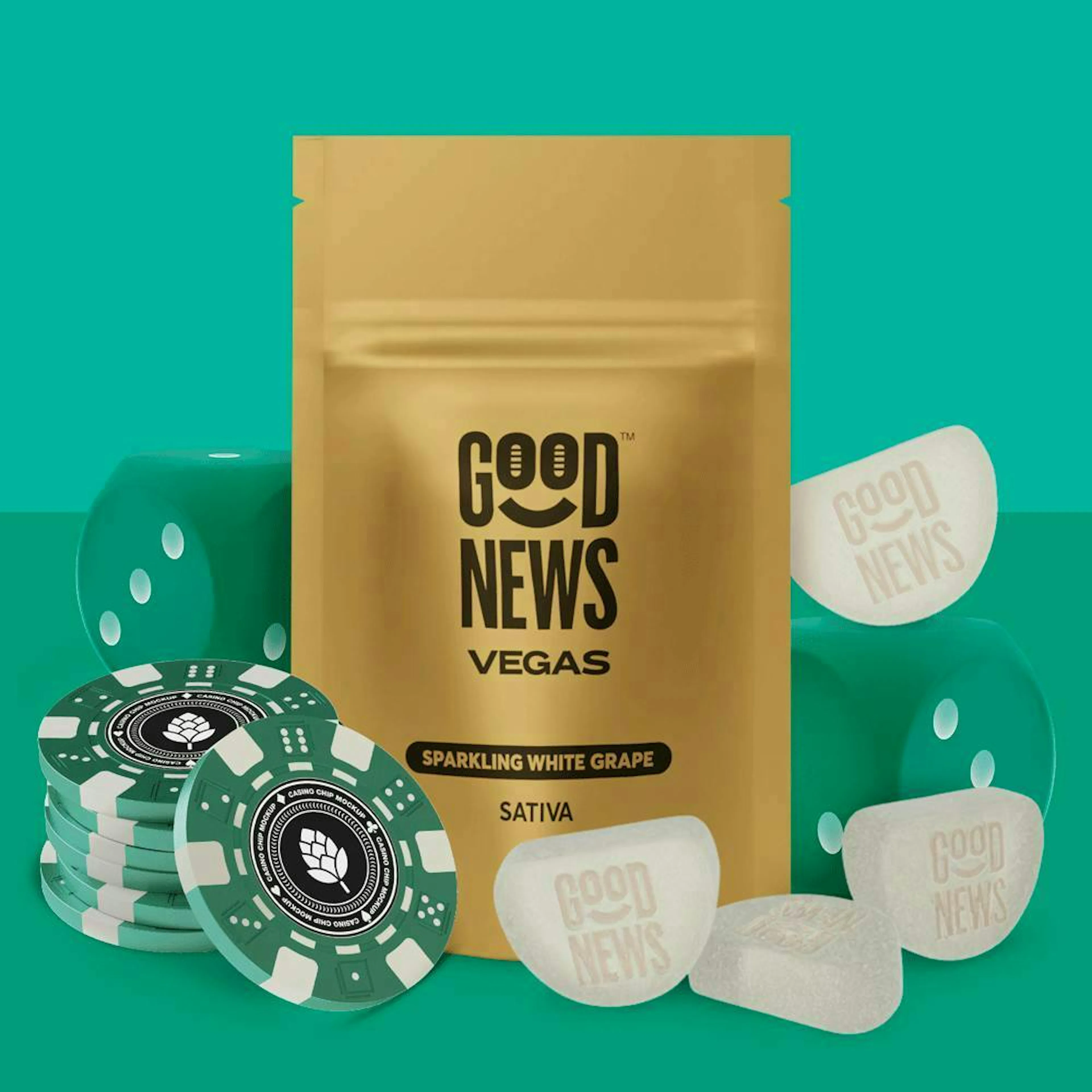 VEGAS Sparkling White Grape Gummies with Caffeine
