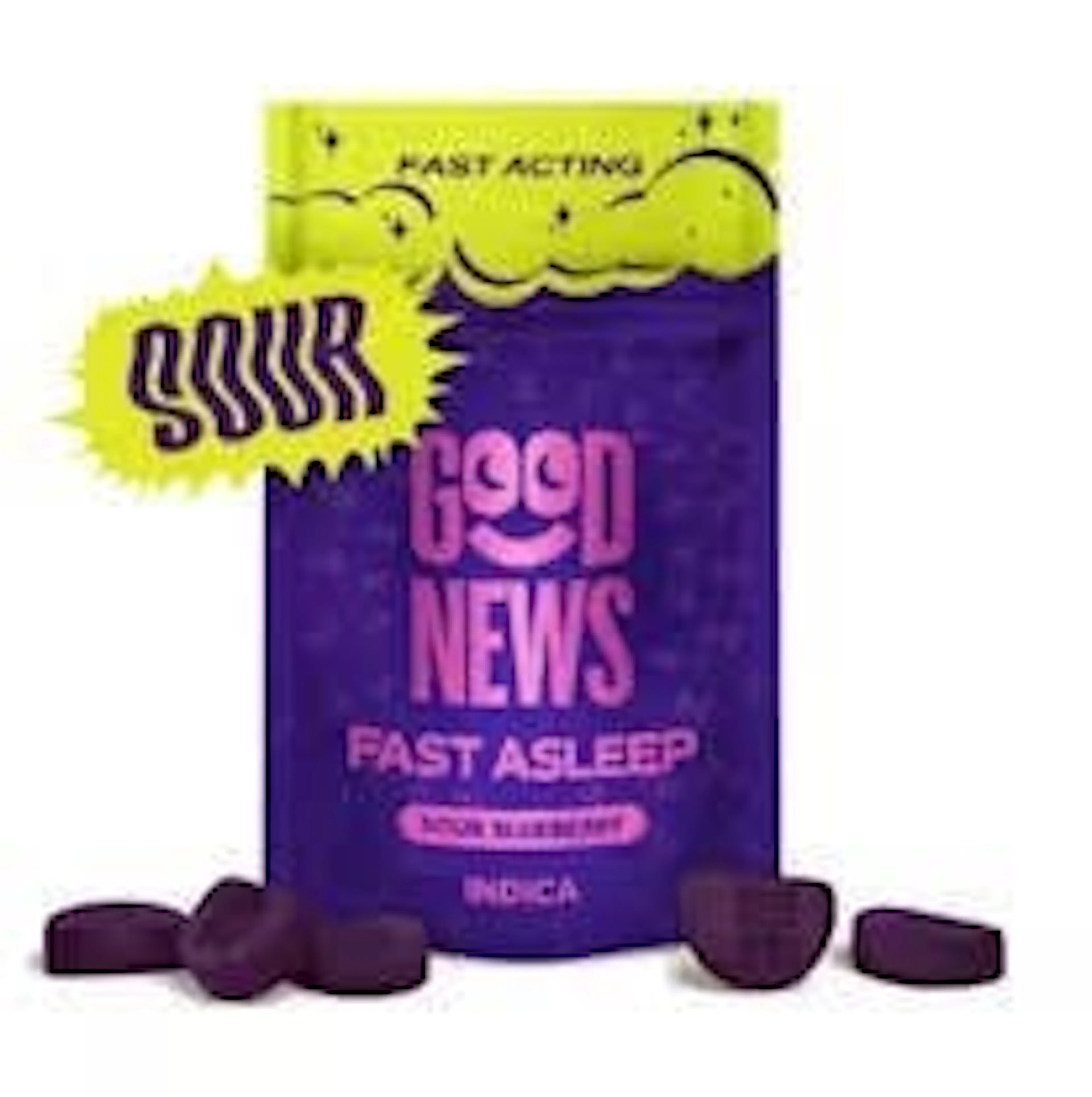 FAST ASLEEP Sour Blueberry Fast-Acting Gummies 2:1 THC:CBN