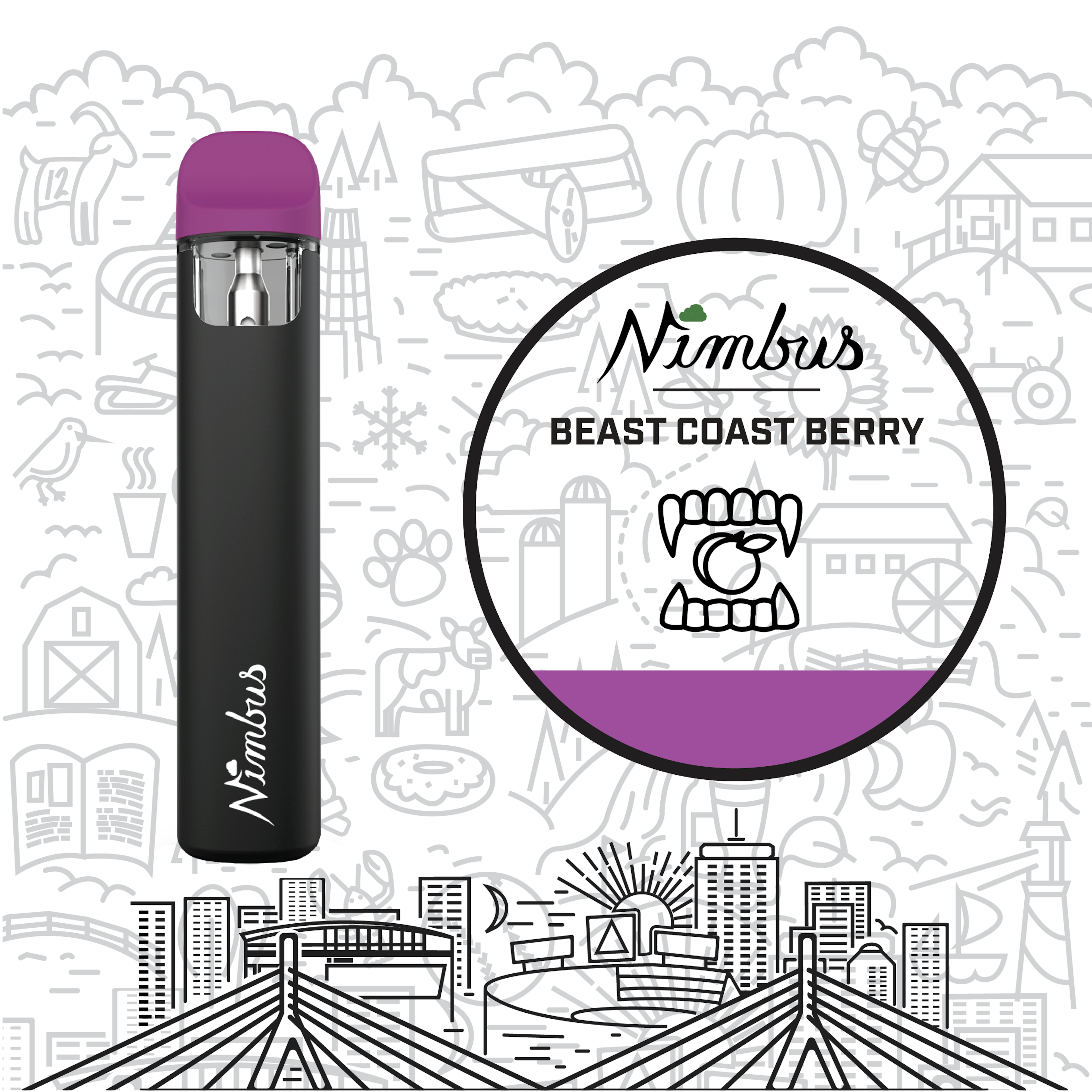 Beast Coast Berry Kush (I) | Nimbus | Disposable  - 0.5g