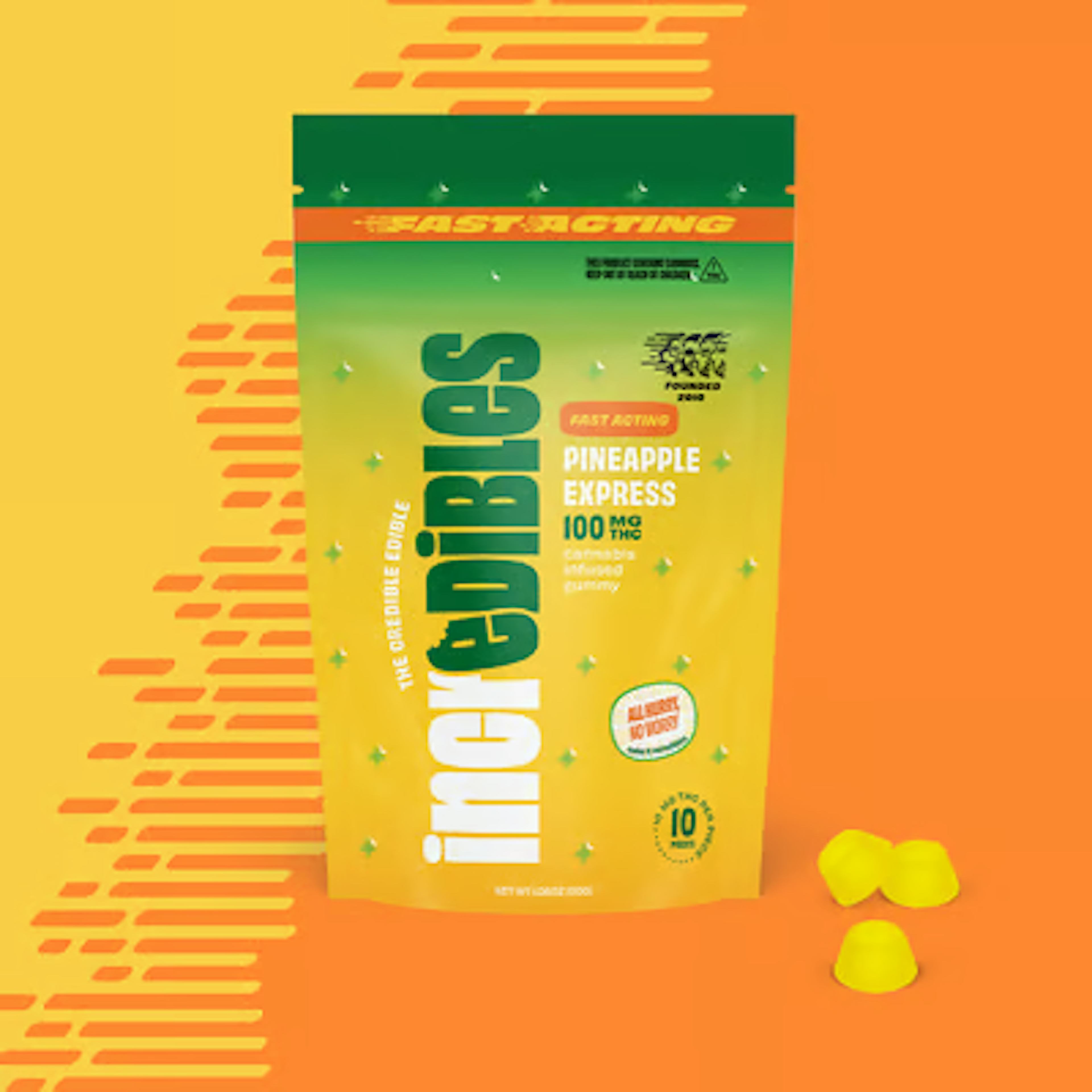 Pineapple Express (H) | Incredibles | 100mg 20pk Fast Acting Gummies