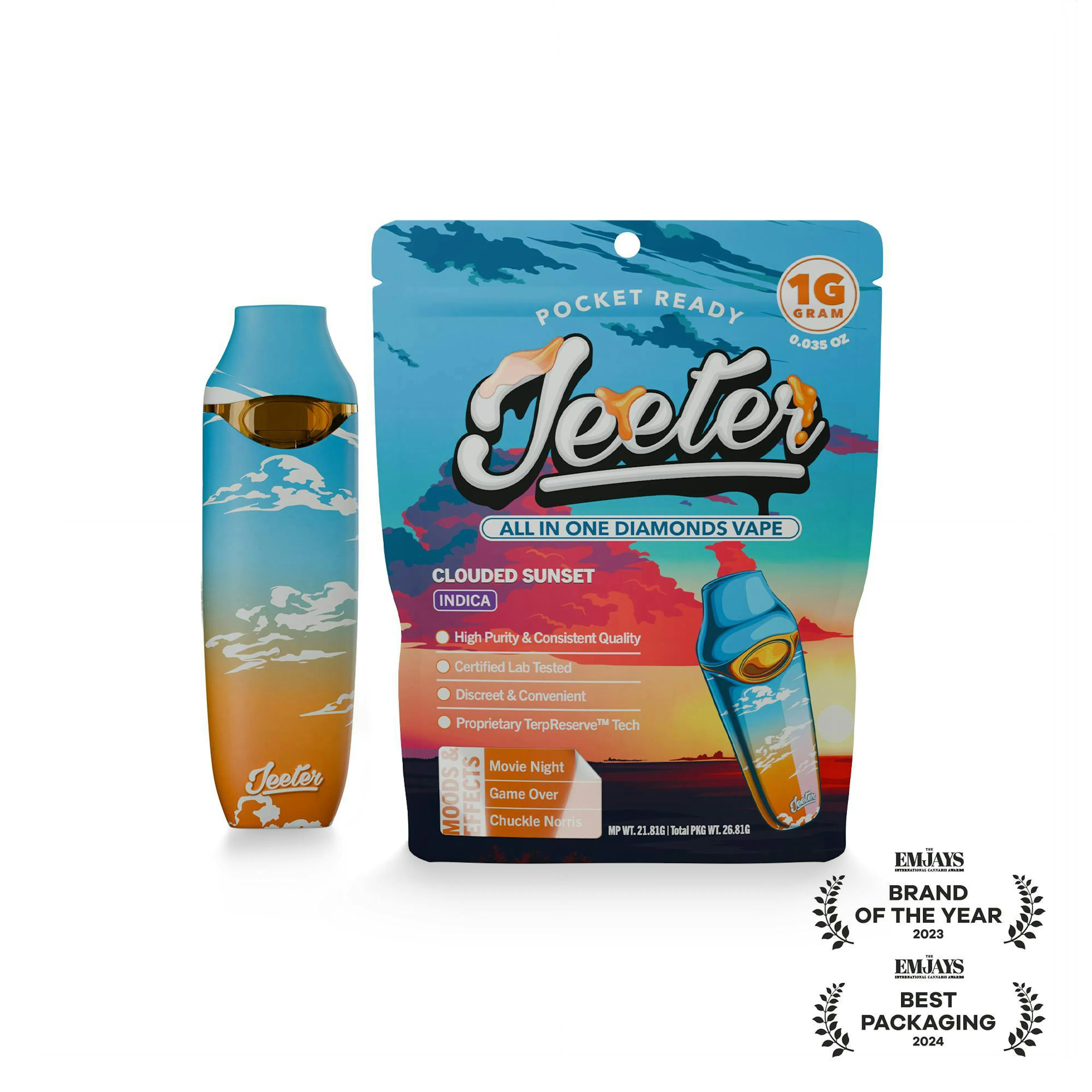 Clouded Sunset (I) | Jeeter | 1g Disposable Liquid Diamond Cartridge