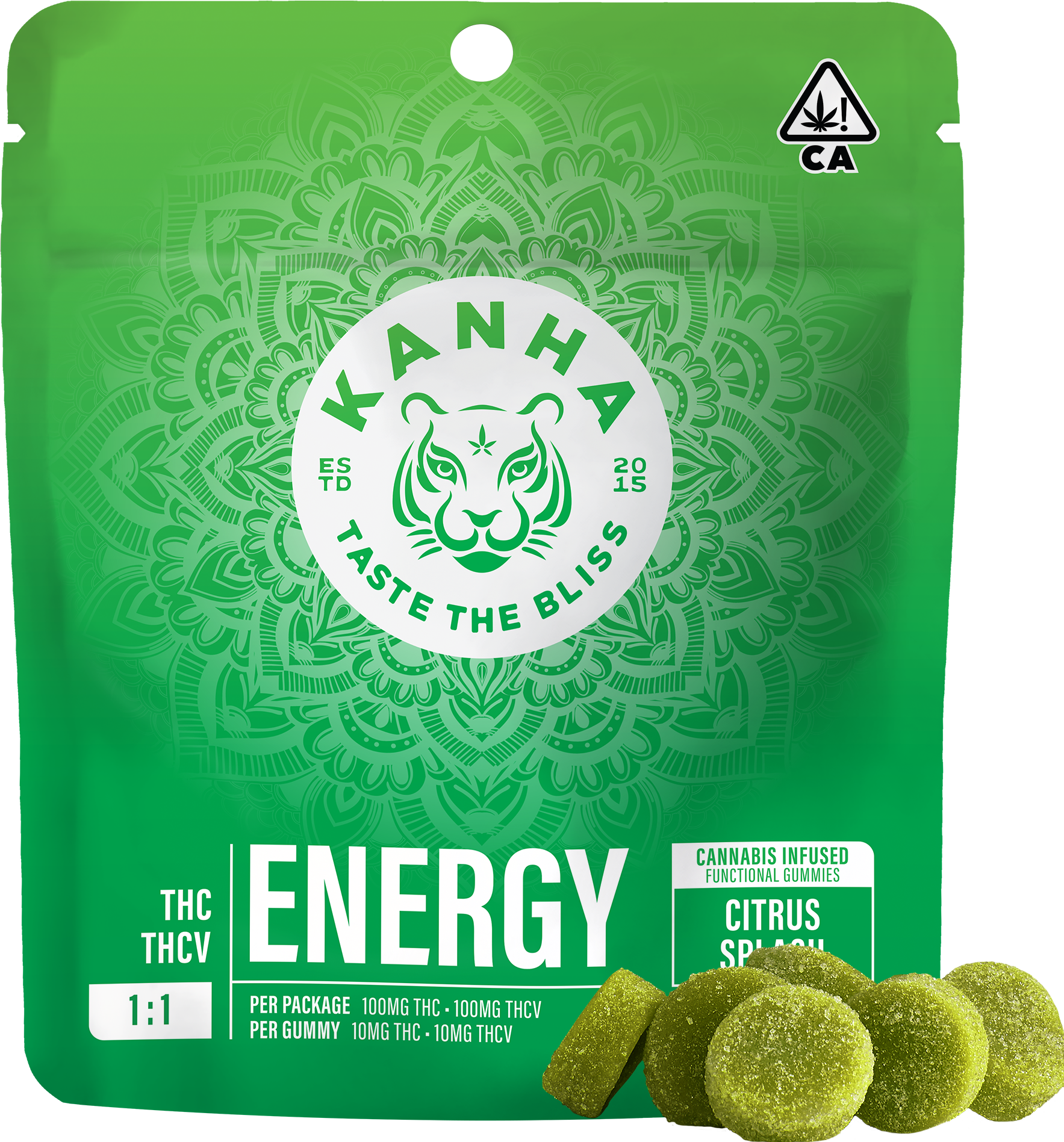 Citrus Splash 1:1 Energy | Kanha | THC:THCV Gummies 100mg