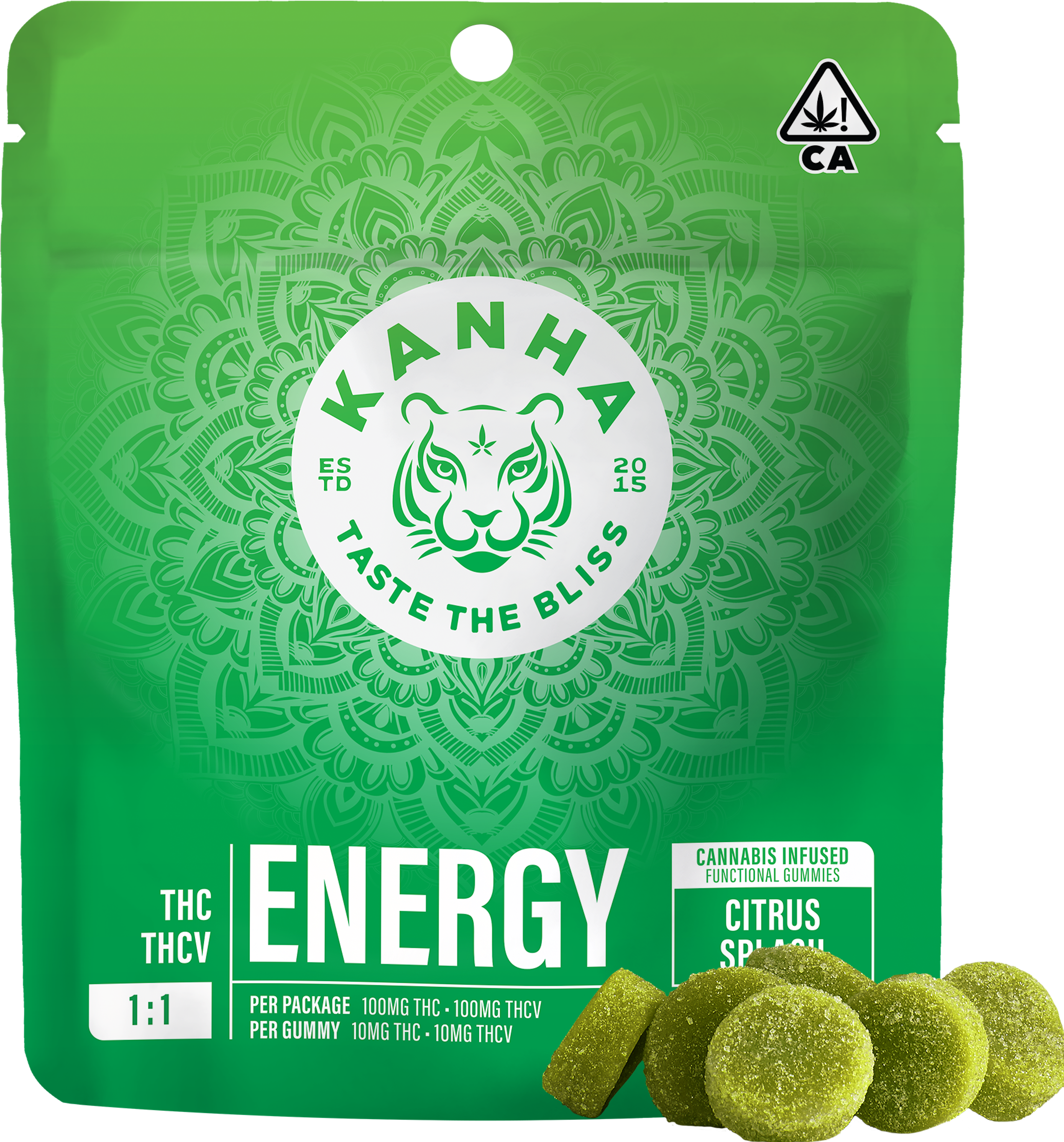 Citrus Splash 1:1 Energy | Kanha | THC:THCV Gummies 100mg