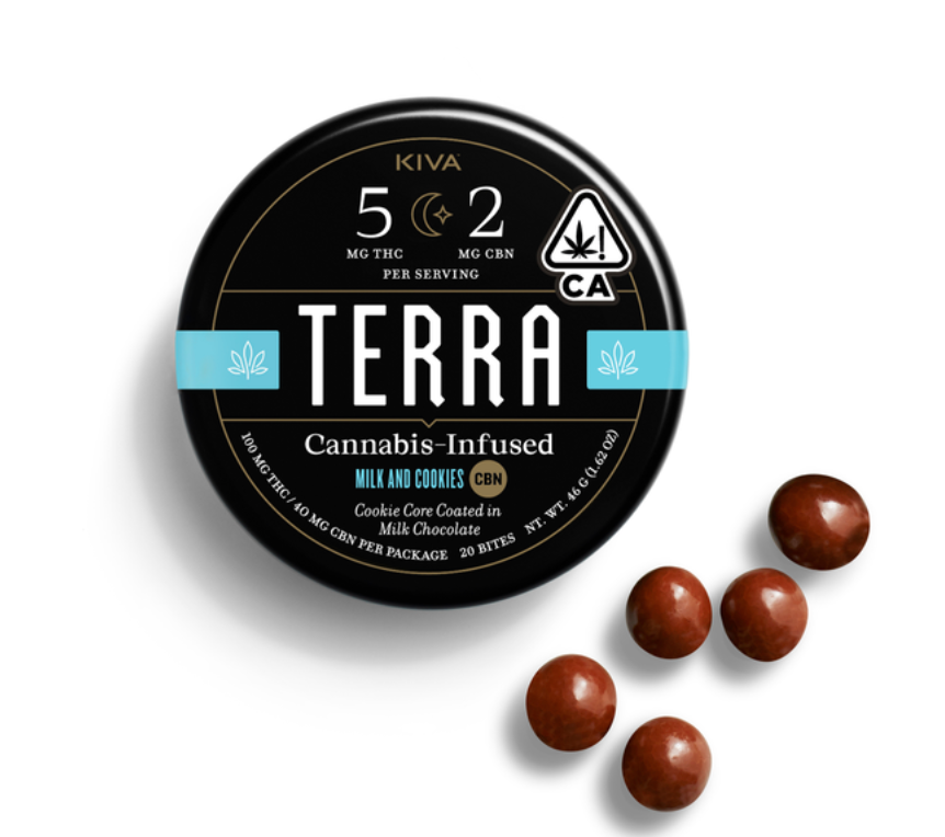 Terra Milk & Cookies | Kiva | 100mg THC 40mg CBN 20pk Bites