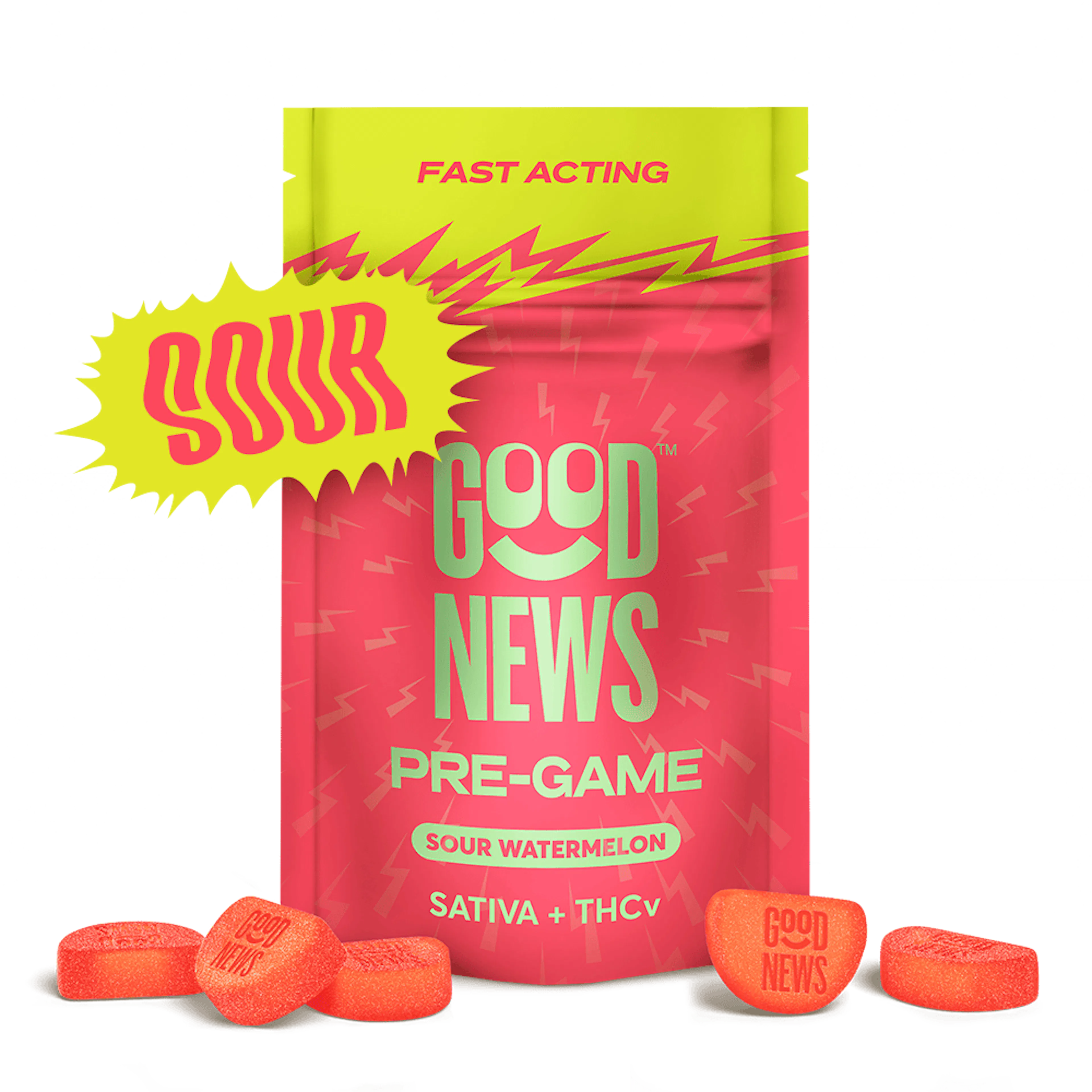 PRE-GAME Sour Watermelon Fast-Acting Gummies 2:1 THC:THCv