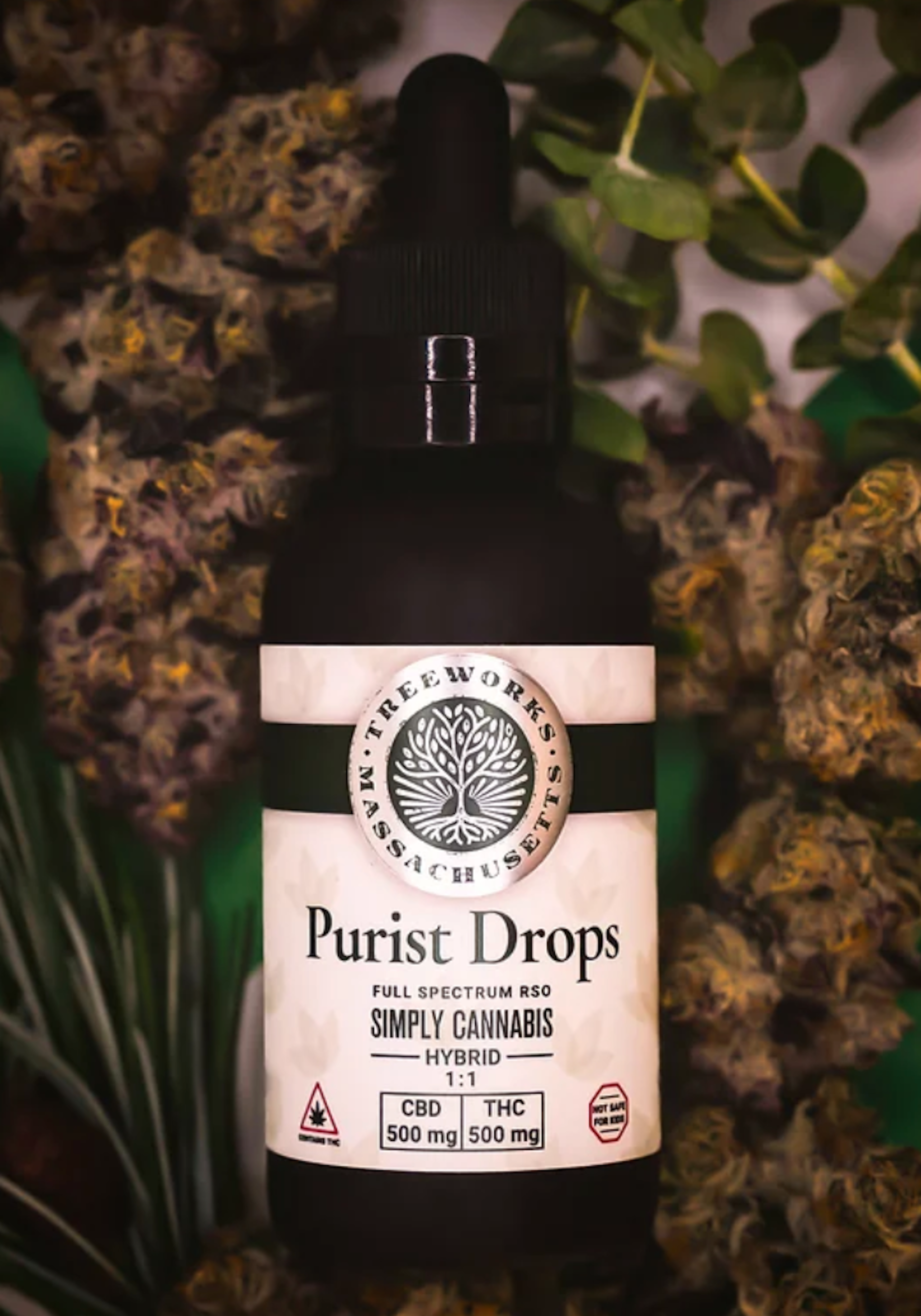 Purist Drops Full Spectrum RSO Simply Cannabis 1:1 (H) | Treeworks | 50 mL Tincture