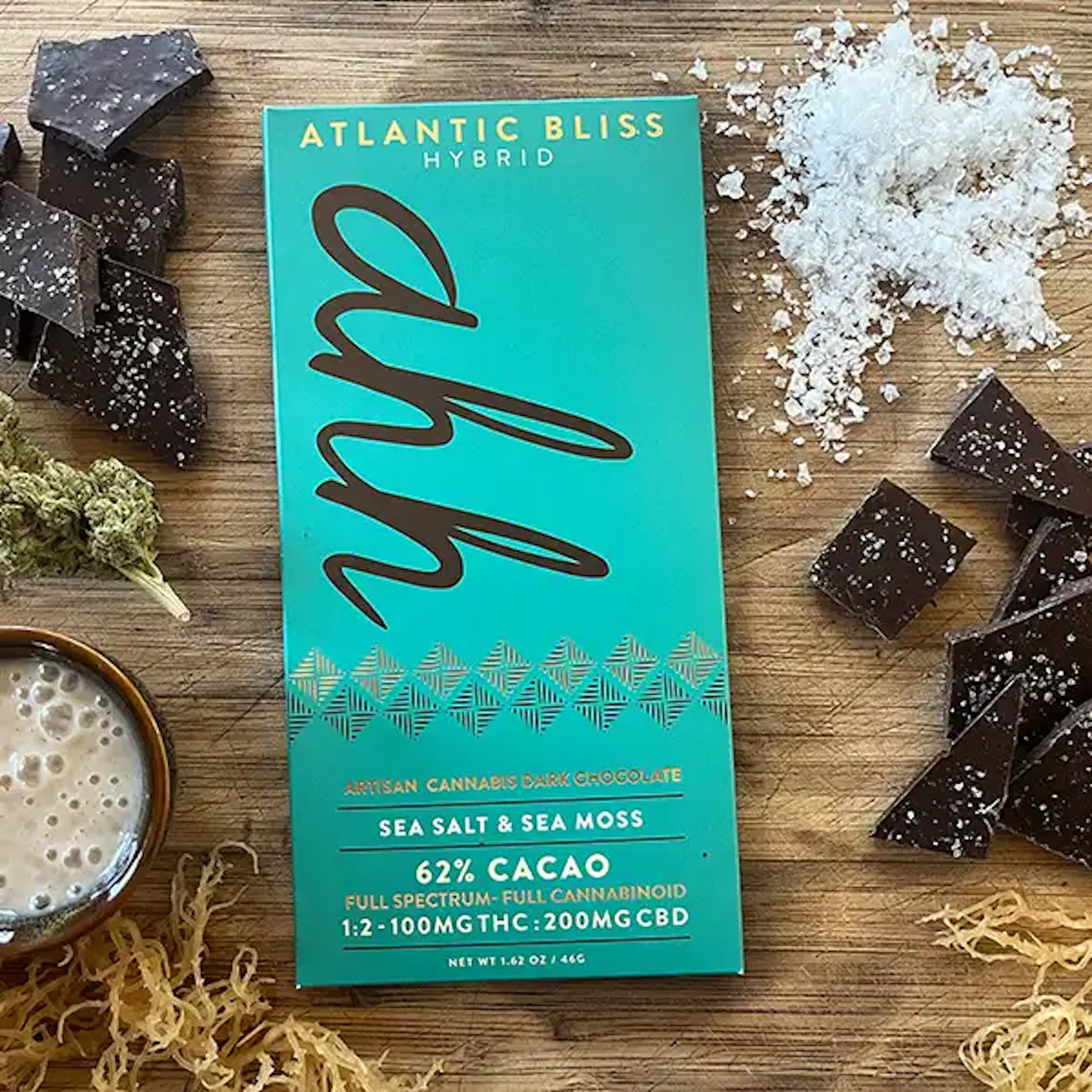 Atlantic Bliss Dark Chocolate 2:1 CBD:THC (H) | Ahh Moments | 200 mg CBD: 100 mg THC