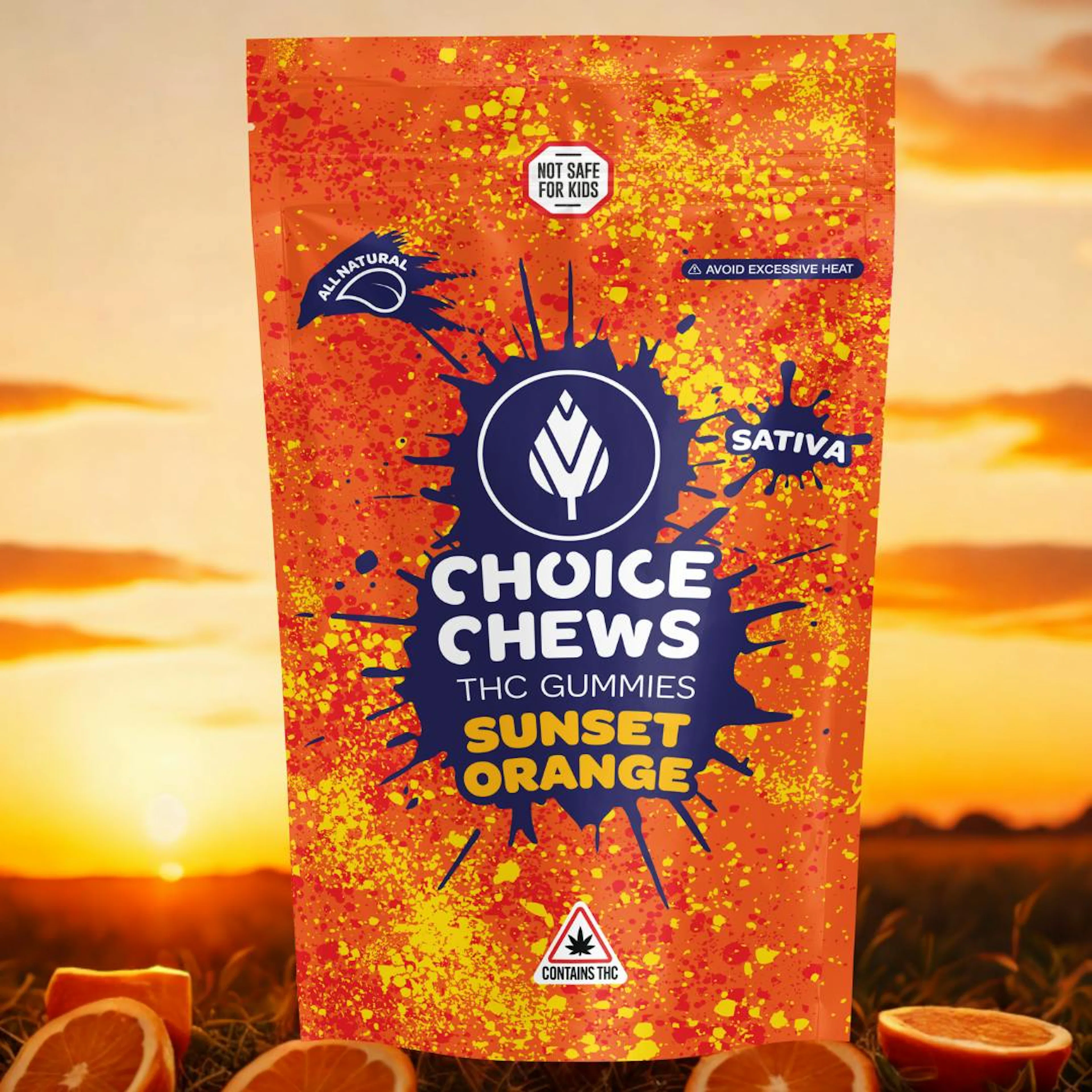 Sunset Orange (S) | Choice Chews | 100mg 20pk Gummies