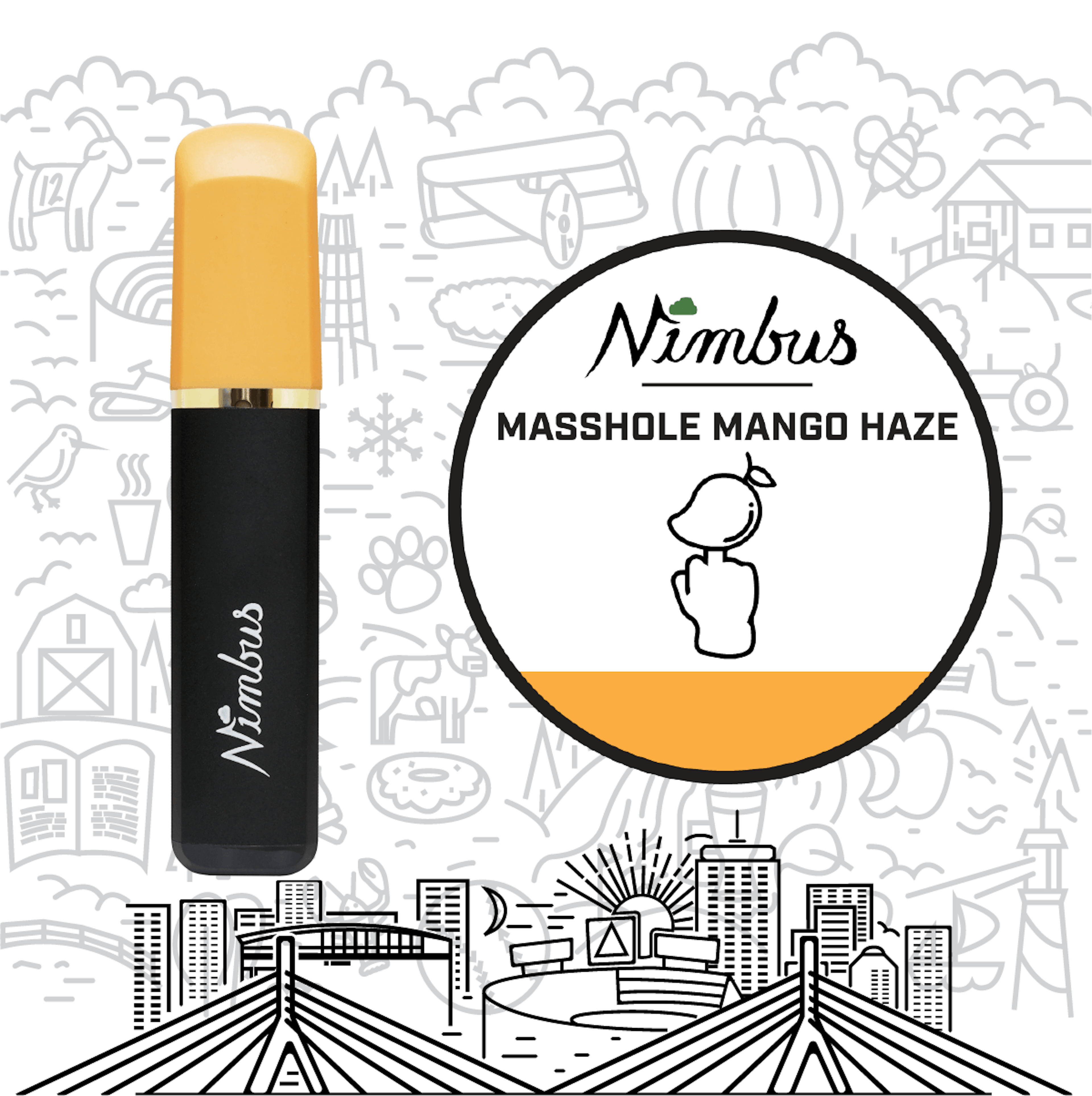 Masshole Mango Haze (S) | Nimbus | 1g Disposable Cartridge