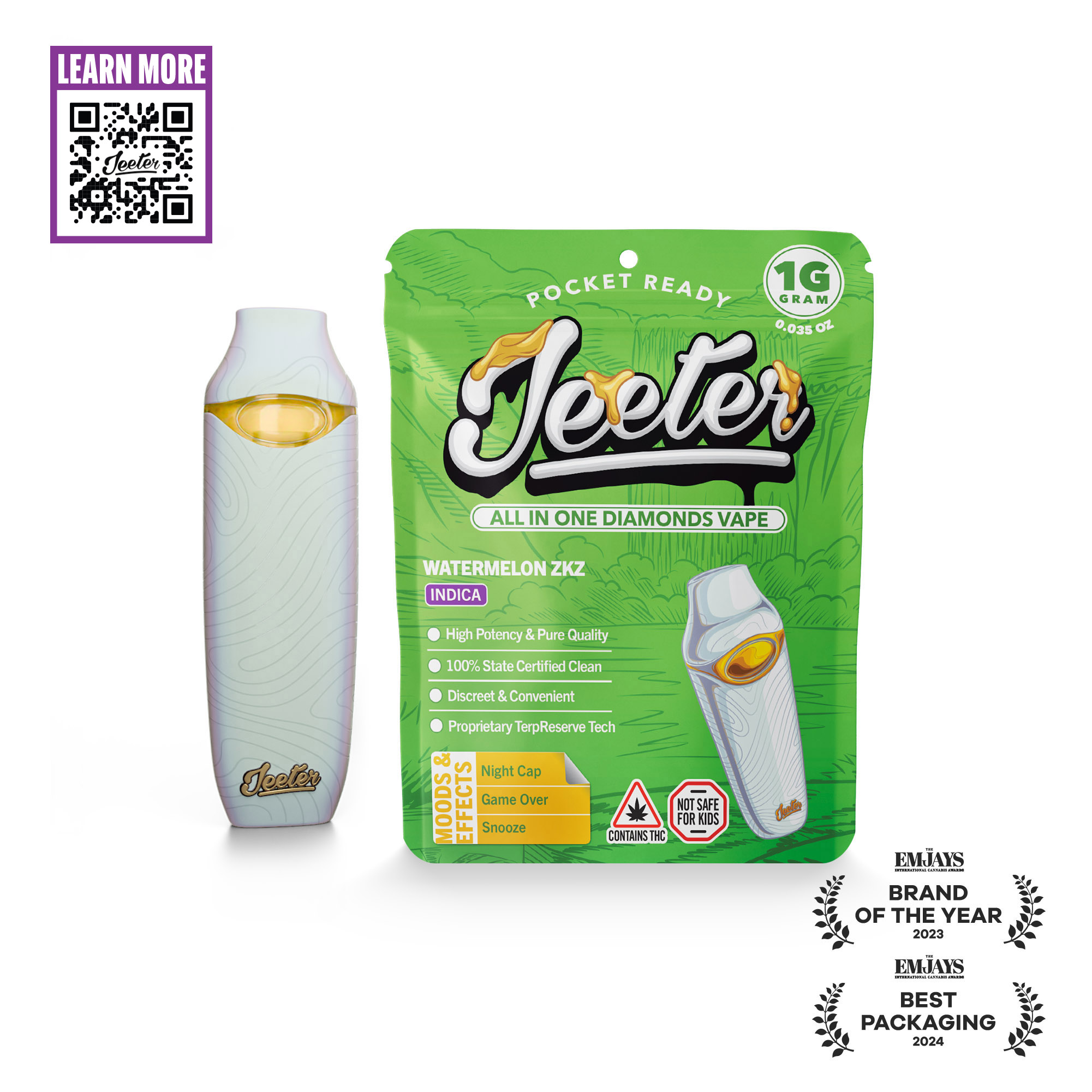 Watermelon ZKZ (I) | Jeeter | 1g Disposable Liquid Diamond Cartridge