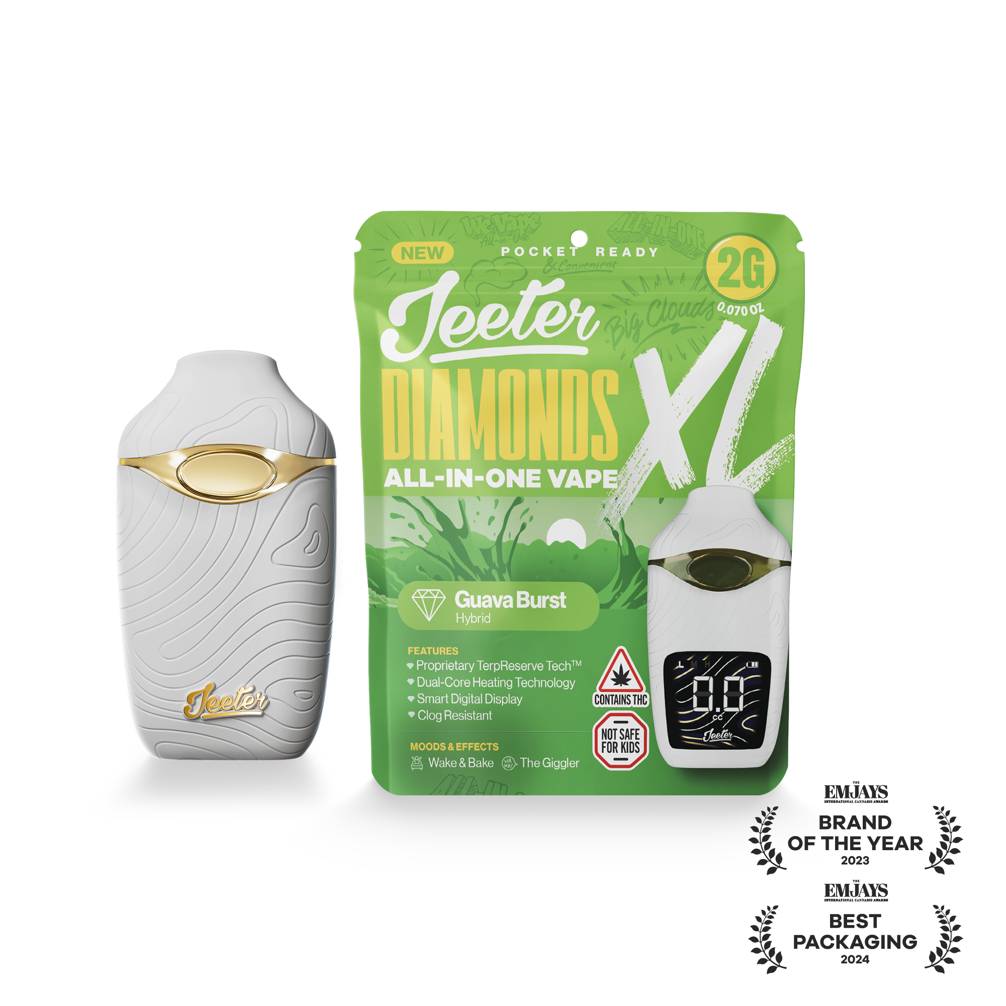 Guava Burst (H) | Jeeter XL | 2g Disposable Liquid Diamond Cartridge