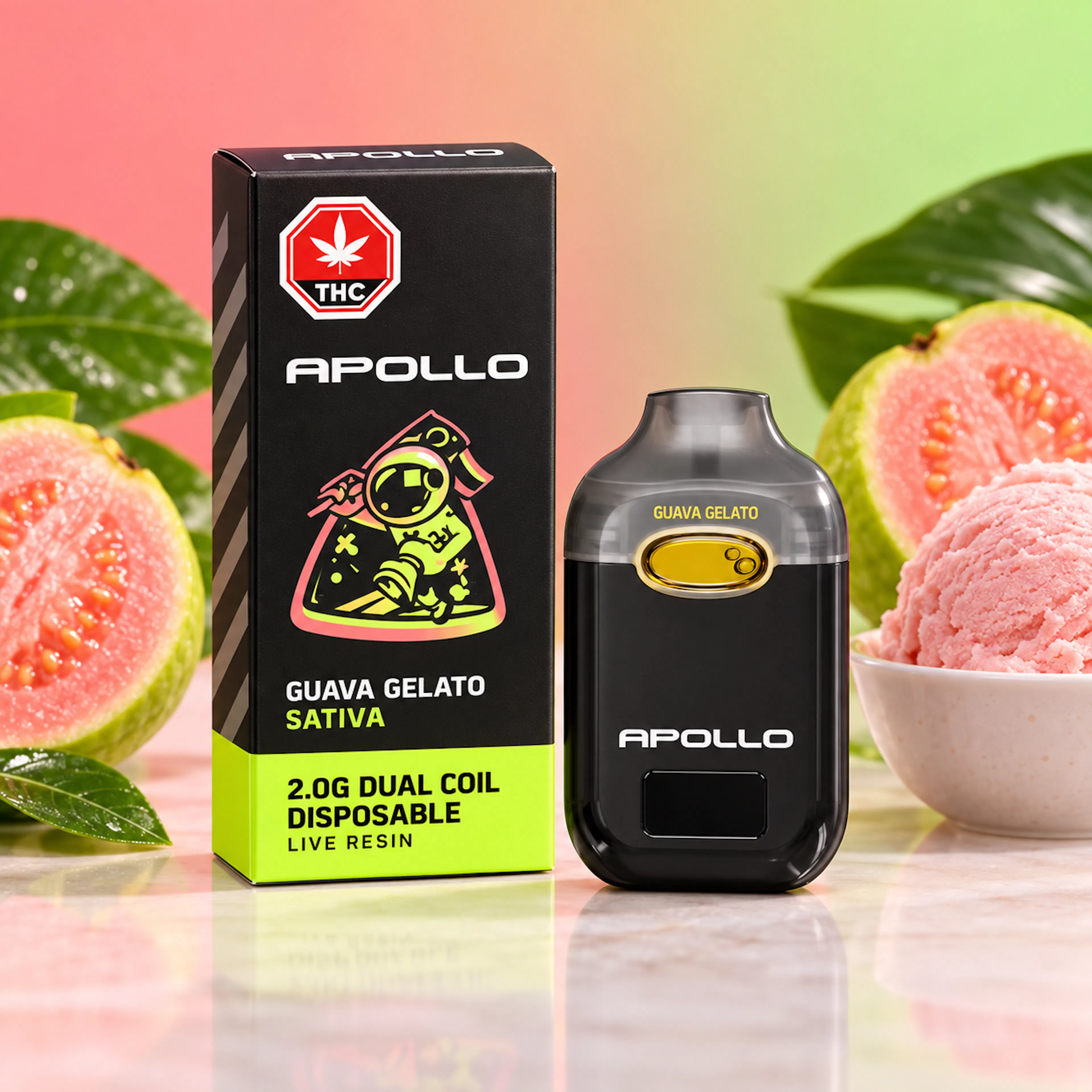 Guava Gelato (S) | Apollo | 2g Live Resin Disposable Cartridge