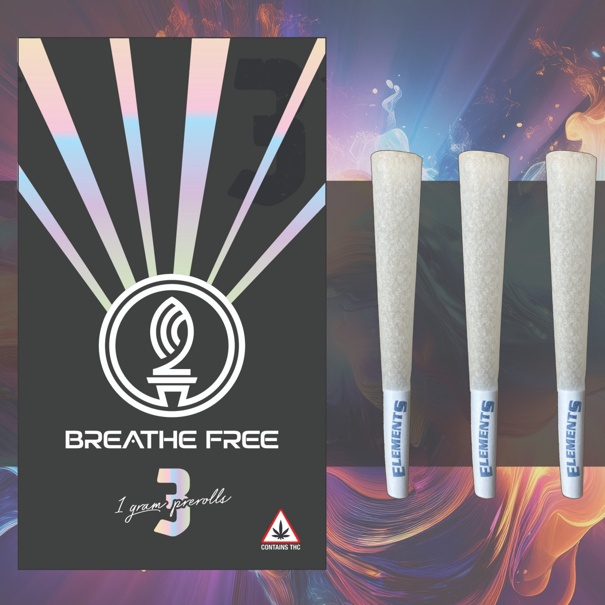 Cotton Candy (H) | Breathe Free | 3pk 1g Pre-Roll