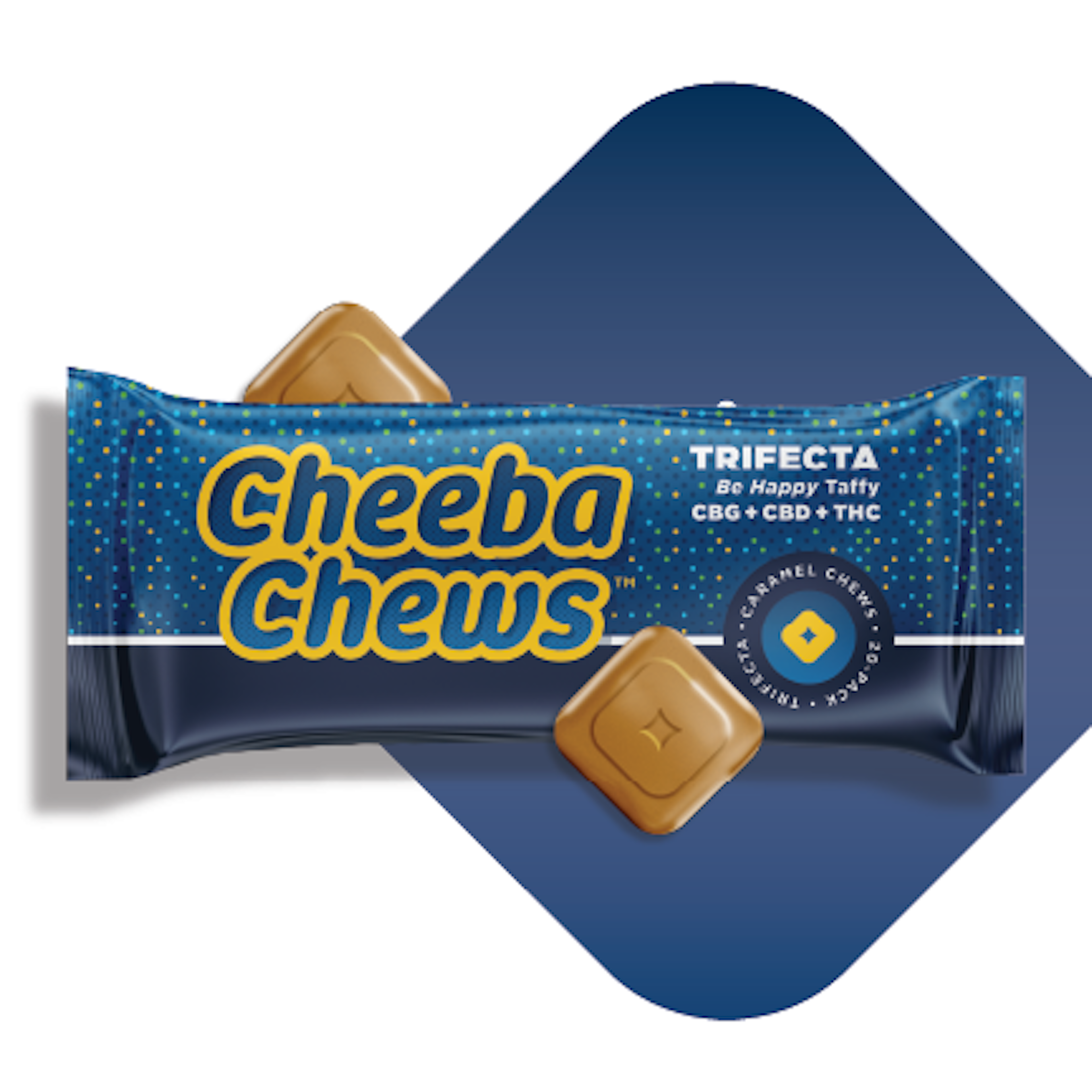 Trifecta Taffy CBG +CBD + THC | Cheeba Chews | 100mg 20pk Caramel