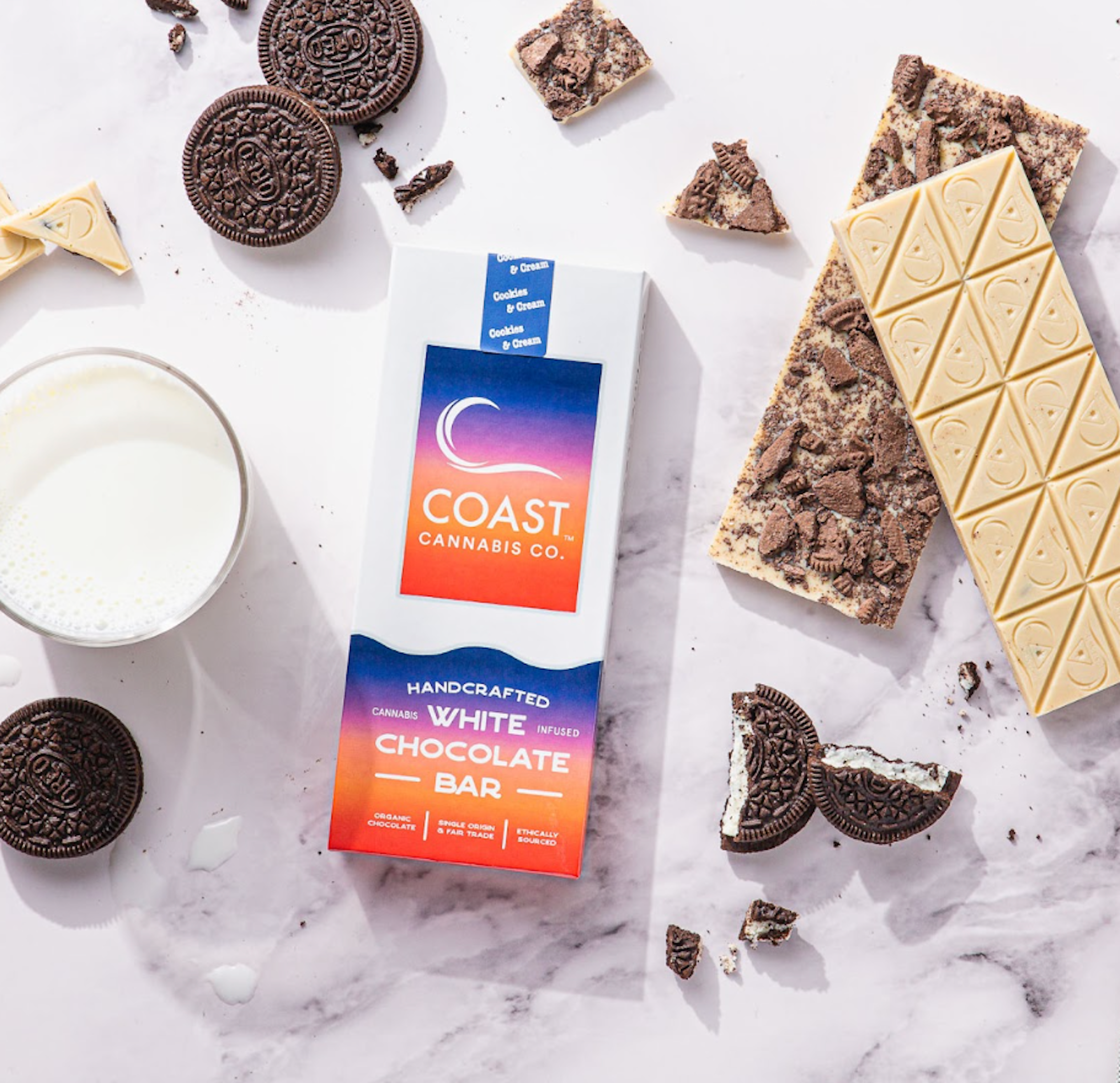 Cookies & Cream White Chocolate (H) | Coast | 100mg Bar - 110mg