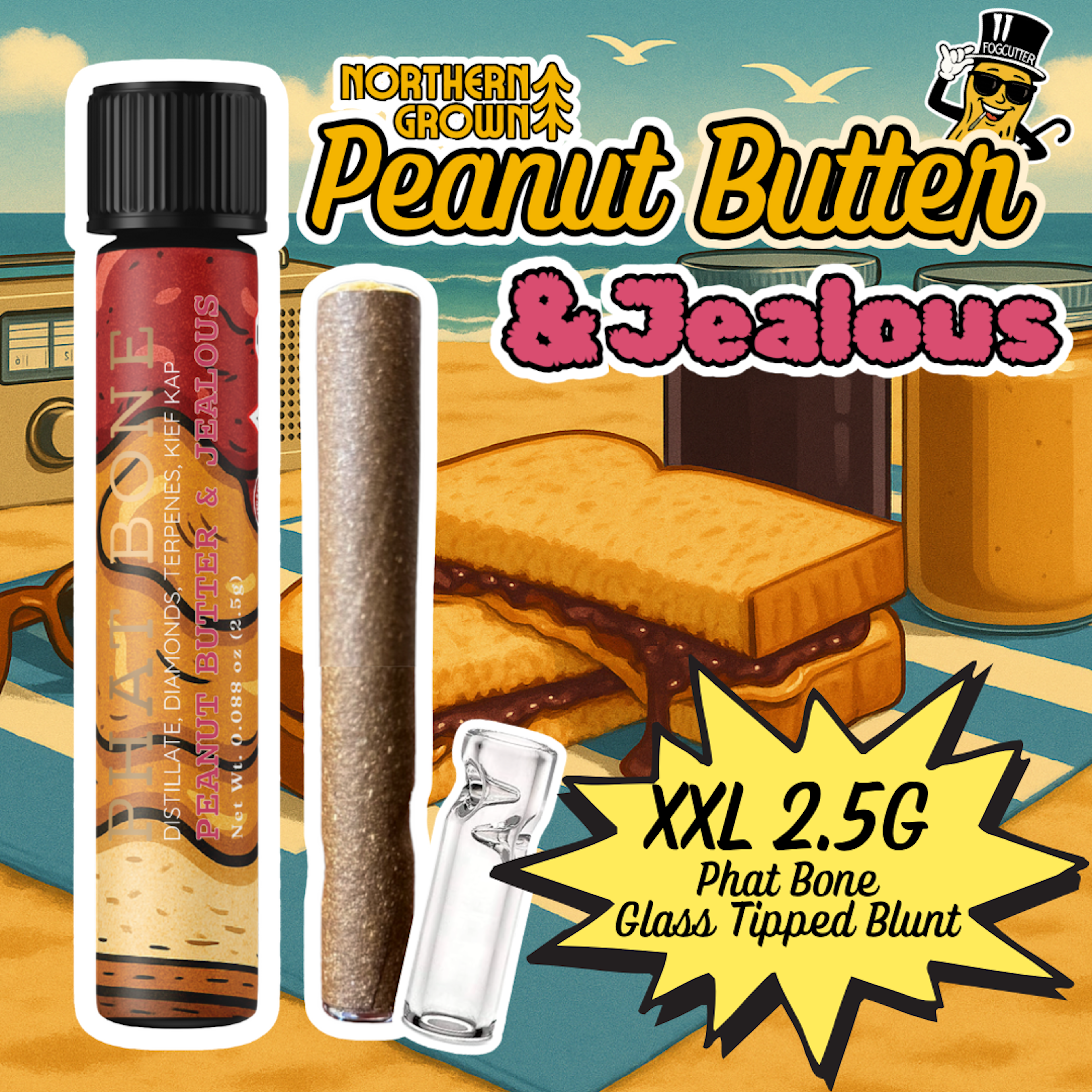 Peanut Butter and Jealous (H) | Phat Bone | 2.5g Infused Blunt